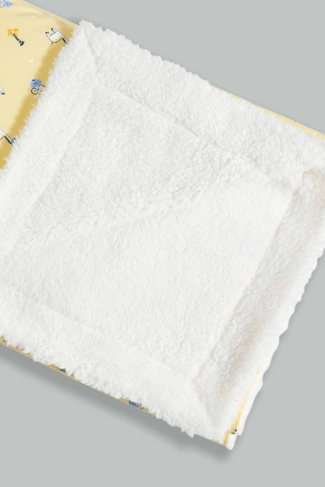 Redtag-Yellow-Aop-Woven-Sherpa-Blanket-Category:Newborn-Accessories,-Colour:Yellow,-Deals:New-In,-Dept:New-Born,-Filter:Baby-(0-to-12-Mths),-NBF-Newborn-Accessories,-New-In-NBF-APL,-Non-Sale,-S23A,-Section:Boys-(0-to-14Yrs)-Baby-