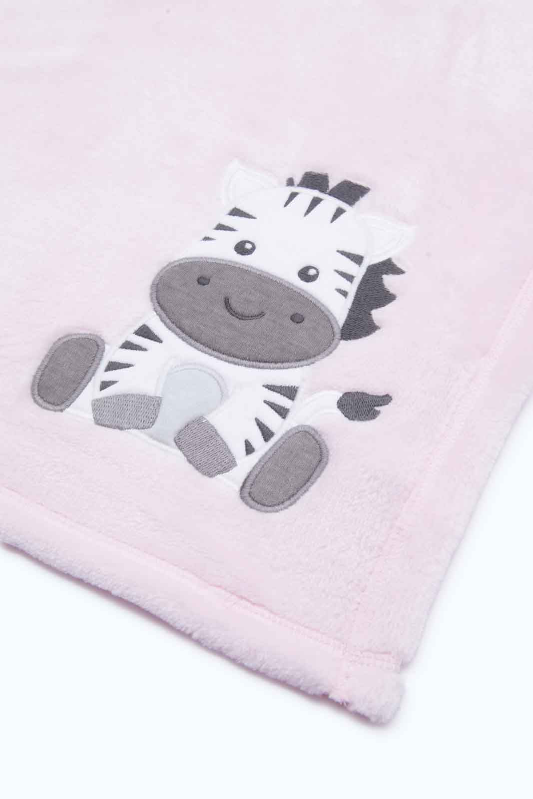 Redtag-Girls-Pink-Solid-Zebra-Coral-Fleece-Blanket-Category:Newborn-Accessories,-Colour:Yellow,-Deals:New-In,-Dept:New-Born,-Filter:Baby-(0-to-12-Mths),-NBG-Newborn-Accessories,-New-In-NBG-APL,-Non-Sale,-S23A,-Section:Boys-(0-to-14Yrs)-Baby-0 to 12 Months