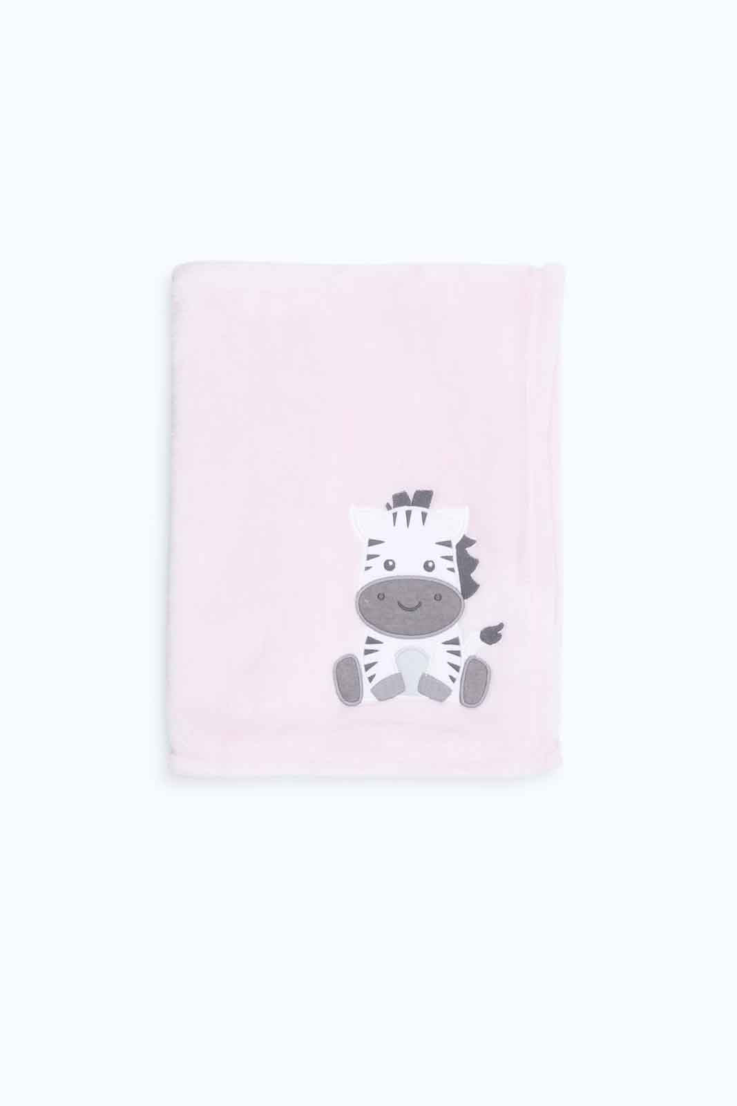 Redtag-Girls-Pink-Solid-Zebra-Coral-Fleece-Blanket-Category:Newborn-Accessories,-Colour:Yellow,-Deals:New-In,-Dept:New-Born,-Filter:Baby-(0-to-12-Mths),-NBG-Newborn-Accessories,-New-In-NBG-APL,-Non-Sale,-S23A,-Section:Boys-(0-to-14Yrs)-Baby-0 to 12 Months