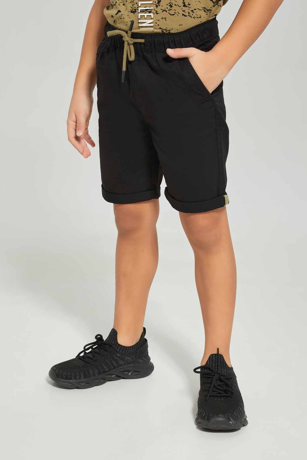 Redtag-Boys-Olive-Aop-Embossed-Print-T-Shirt-With-Woven-Shorts-BOY-Sets,-Category:Sets,-Colour:Olive,-Deals:New-In,-Dept:Boys,-Filter:Boys-(2-to-8-Yrs),-New-In-BOY-APL,-Non-Sale,-S23A,-Section:Boys-(0-to-14Yrs)-Boys-2 to 8 Years