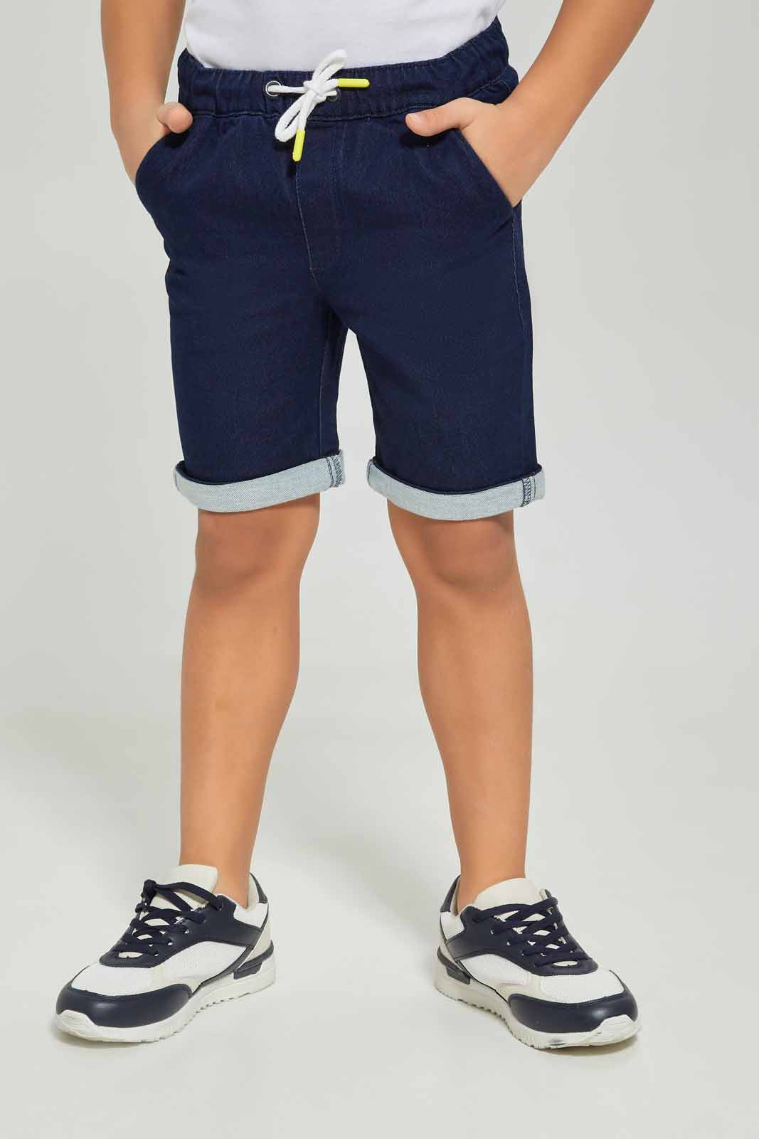 Redtag-Boys-White-Dino-Pouch-Bag-Print-T-Shirt-With-Knit-Denim-Shorts-BOY-Sets,-Category:Sets,-Colour:White,-Deals:New-In,-Dept:Boys,-Filter:Boys-(2-to-8-Yrs),-New-In-BOY-APL,-Non-Sale,-S23A,-Section:Boys-(0-to-14Yrs)-Boys-2 to 8 Years
