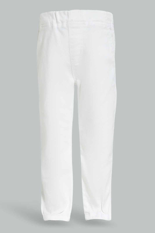 Redtag-Boys-White-Jogger-Jean-Category:Jeans,-Colour:White,-Deals:New-In,-Dept:Boys,-Filter:Infant-Boys-(3-to-24-Mths),-INB-Jeans,-New-In-INB-APL,-Non-Sale,-S23A,-Section:Boys-(0-to-14Yrs),-TBL-Infant-Boys-