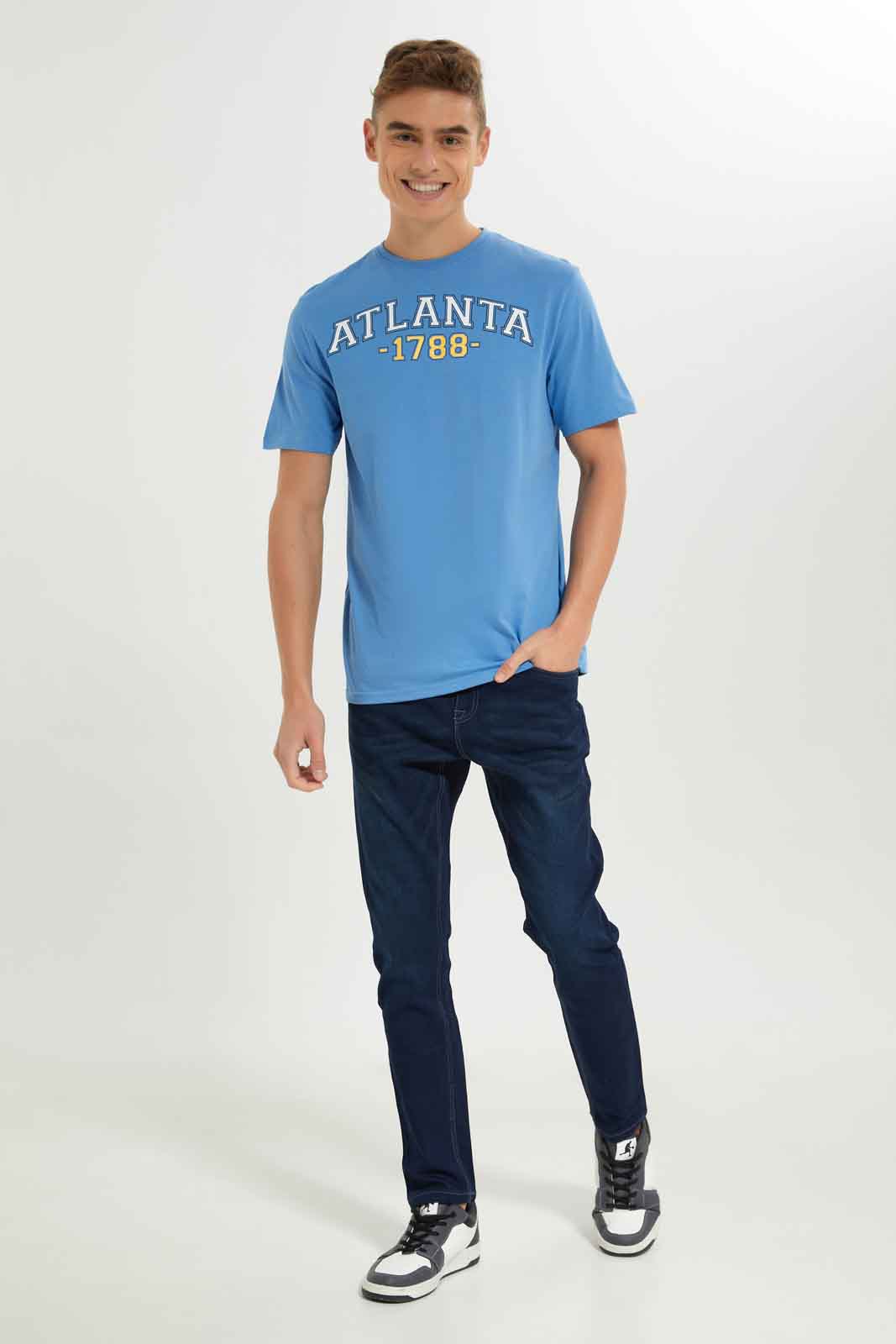 Redtag-Men-Blue-Graphic-T-Shirt-Category:T-Shirts,-Colour:Blue,-Deals:New-In,-Dept:Menswear,-Filter:Men's-Clothing,-Men-T-Shirts,-New-In-Men-APL,-Non-Sale,-S23A,-Section:Men,-TBL-Men's-