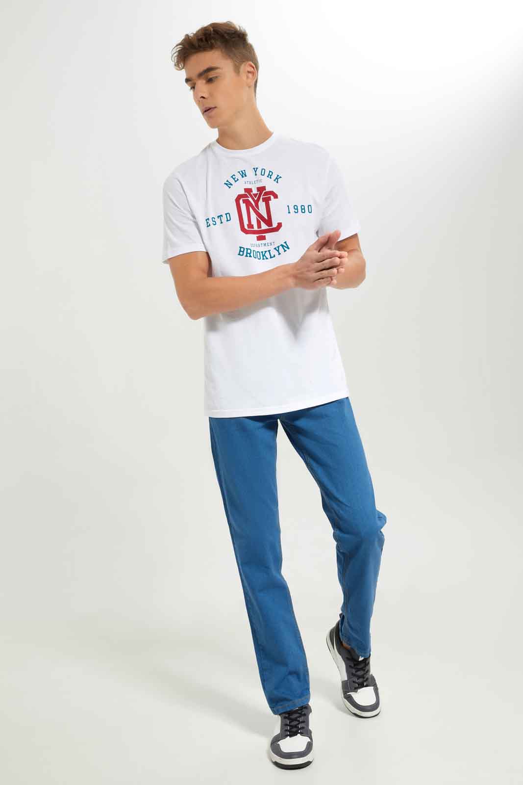 Redtag-Men-White-Graphic-T-Shirt-Category:T-Shirts,-Colour:White,-Deals:New-In,-Dept:Menswear,-Filter:Men's-Clothing,-Men-T-Shirts,-New-In-Men-APL,-Non-Sale,-S23A,-Section:Men,-TBL-Men's-