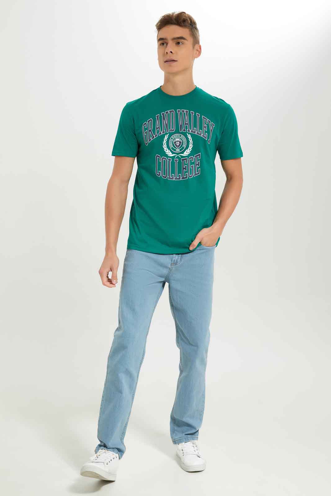 Redtag-Men-Green-Graphic-T-Shirt-Category:T-Shirts,-Colour:Green,-Deals:New-In,-Dept:Menswear,-Filter:Men's-Clothing,-Men-T-Shirts,-New-In-Men-APL,-Non-Sale,-S23A,-Section:Men,-TBL-Men's-