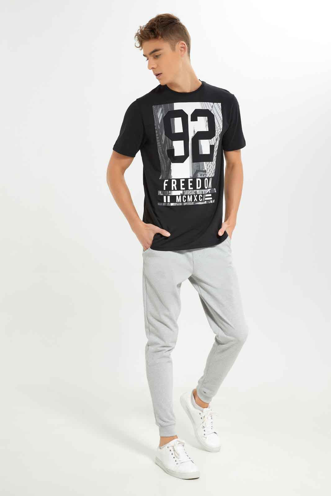 Redtag-Men-Black-Graphic-T-Shirt-Category:T-Shirts,-Colour:Black,-Deals:New-In,-Dept:Menswear,-Filter:Men's-Clothing,-Men-T-Shirts,-New-In-Men-APL,-Non-Sale,-S23A,-Section:Men,-TBL-Men's-