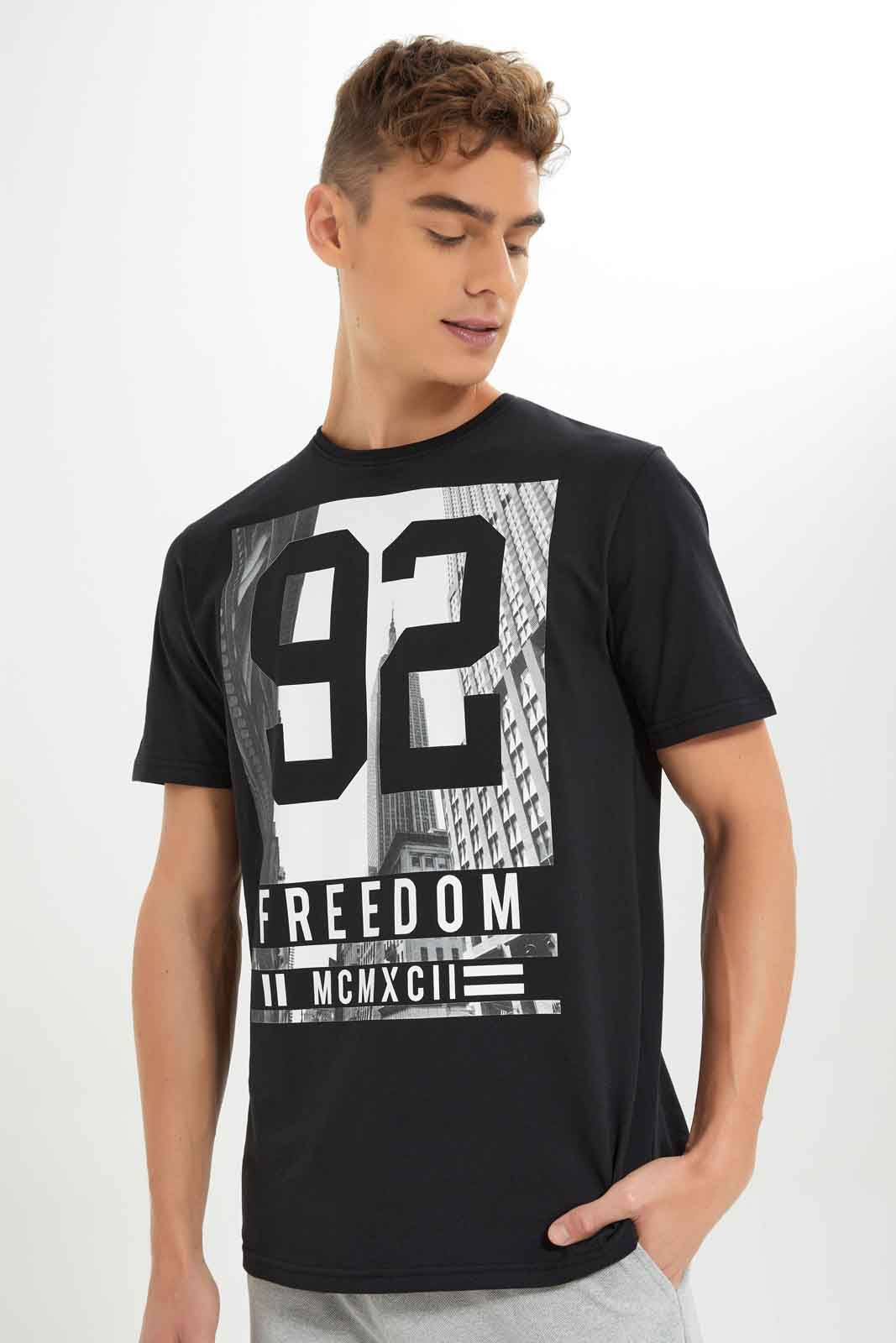 Redtag-Men-Black-Graphic-T-Shirt-Category:T-Shirts,-Colour:Black,-Deals:New-In,-Dept:Menswear,-Filter:Men's-Clothing,-Men-T-Shirts,-New-In-Men-APL,-Non-Sale,-S23A,-Section:Men,-TBL-Men's-