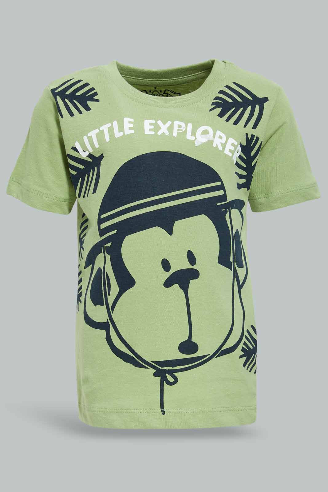 Redtag-Boys-Grey-Monkey-Tshirt-And-Shorts-2-Pack-Pj-Set-Category:Pyjama-Sets,-Colour:Grey,-Deals:New-In,-Dept:Boys,-Filter:Infant-Boys-(3-to-24-Mths),-INB-Pyjama-Sets,-New-In-INB-APL,-Non-Sale,-S23A,-Section:Boys-(0-to-14Yrs)-Infant-Boys-3 to 24 Months