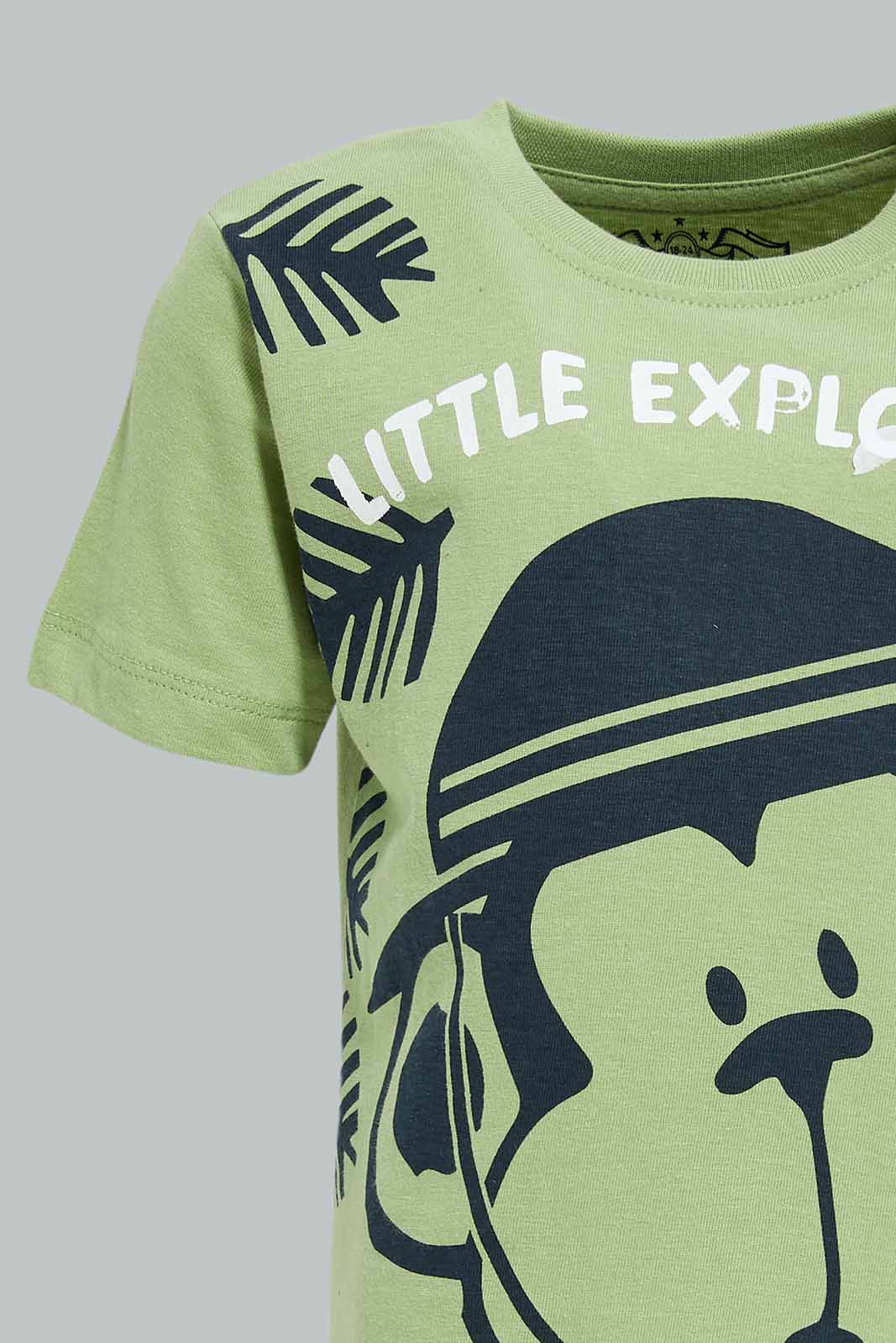 Redtag-Boys-Grey-Monkey-Tshirt-And-Shorts-2-Pack-Pj-Set-Category:Pyjama-Sets,-Colour:Grey,-Deals:New-In,-Dept:Boys,-Filter:Infant-Boys-(3-to-24-Mths),-INB-Pyjama-Sets,-New-In-INB-APL,-Non-Sale,-S23A,-Section:Boys-(0-to-14Yrs)-Infant-Boys-3 to 24 Months