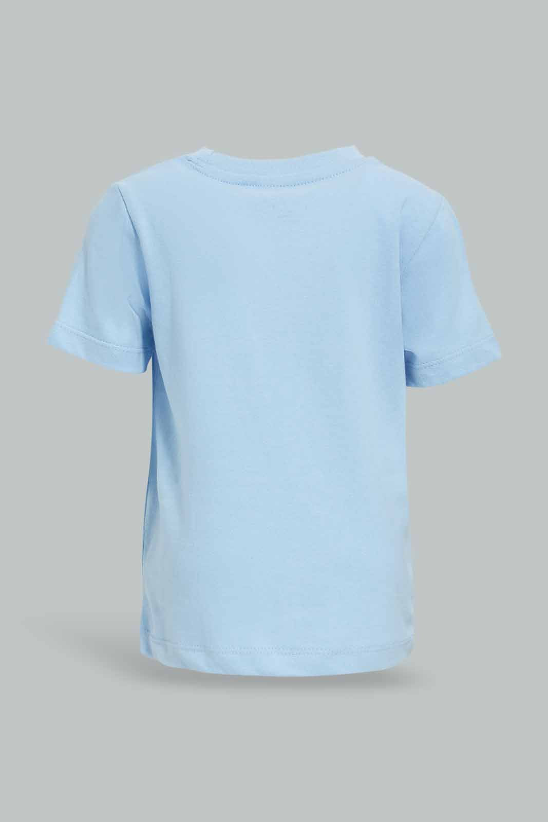 Redtag-Boys-Blue-Dino-Tshirt-And-Short-2-Pack-Pj-Set-Category:Pyjama-Sets,-Colour:Blue,-Deals:New-In,-Dept:Boys,-Filter:Infant-Boys-(3-to-24-Mths),-INB-Pyjama-Sets,-New-In-INB-APL,-Non-Sale,-S23A,-Section:Boys-(0-to-14Yrs)-Infant-Boys-3 to 24 Months