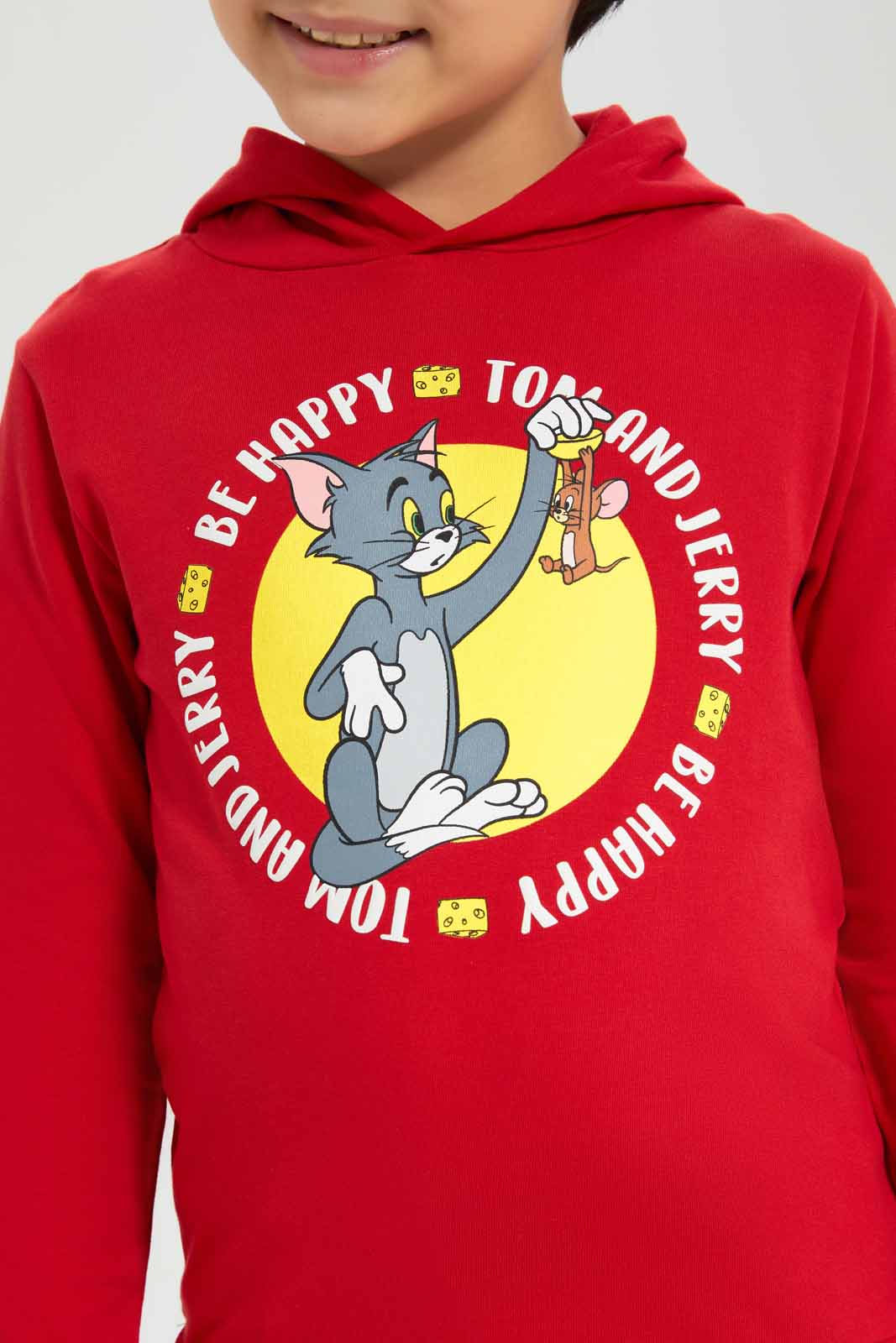 Redtag-Boys-Red-Tom-And-Jerry-Hooded-Sweatshirt-BOY-Sweatshirts,-Category:Sweatshirts,-CHA,-Colour:Red,-Deals:New-In,-Dept:Boys,-Filter:Boys-(2-to-8-Yrs),-New-In-BOY-APL,-Non-Sale,-S23A,-Section:Boys-(0-to-14Yrs),-TBL-Boys-2 to 8 Years