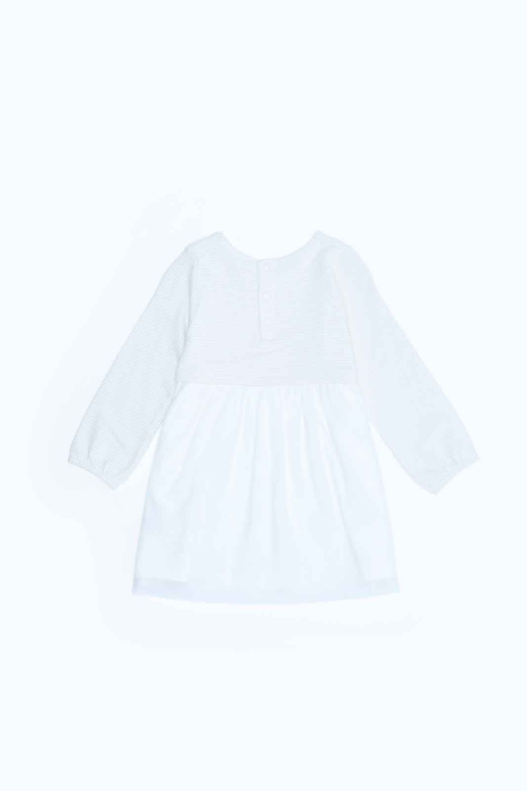 Redtag-Girls-White-Heart-Embroidery-Mesh-Dress-Category:Dresses,-Colour:White,-Deals:New-In,-Dept:Girls,-Filter:Infant-Girls-(3-to-24-Mths),-ING-Dresses,-MQN,-New-In-ING-APL,-Non-Sale,-S23A,-Section:Girls-(0-to-14Yrs)-Infant-Girls-3 to 24 Months