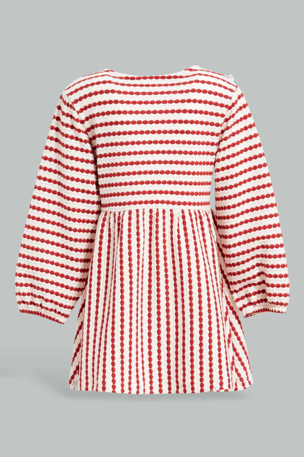 Redtag-Girls-Beige-Knit-Jacquard-Peterpan-Collar-Dress-Category:Dresses,-Colour:Beige,-Deals:New-In,-Dept:Girls,-Filter:Infant-Girls-(3-to-24-Mths),-ING-Dresses,-New-In-ING-APL,-Non-Sale,-S23A,-Section:Girls-(0-to-14Yrs)-Infant-Girls-