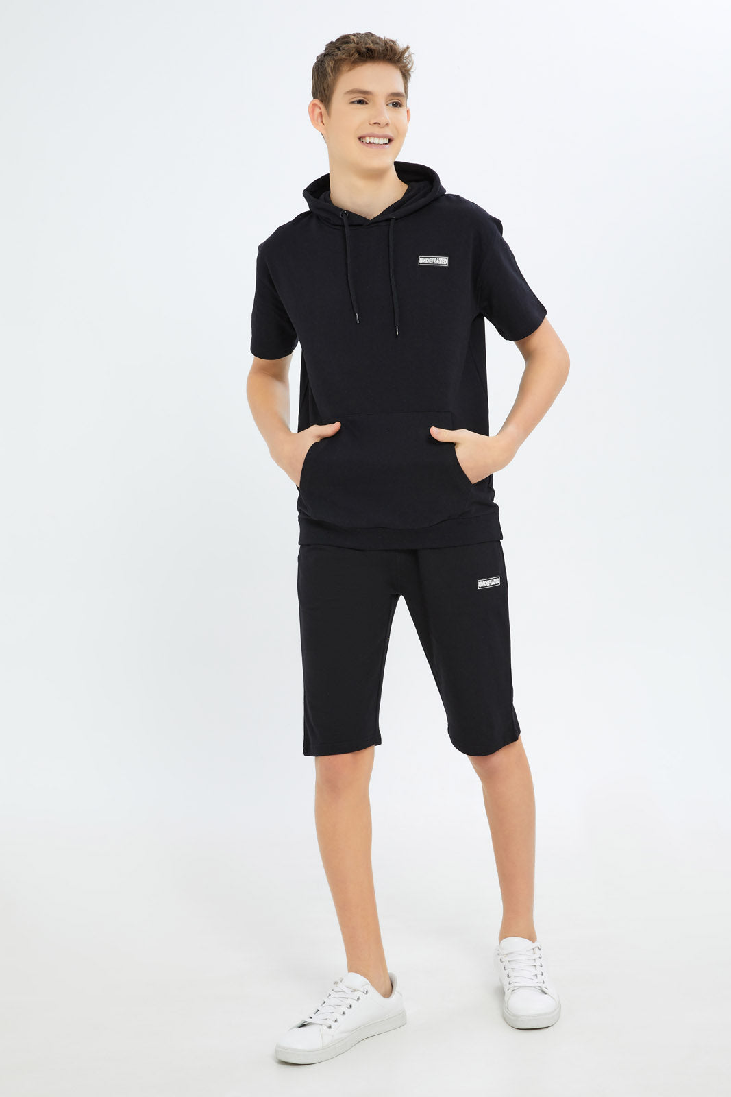 Redtag-Boys-Black-S/S-Lounge-Wear-Hoody-Sweatshirt-BSR-Sweatshirts,-Category:Sweatshirts,-Colour:Black,-Deals:New-In,-Dept:Boys,-Filter:Senior-Boys-(8-to-14-Yrs),-New-In-BSR-APL,-Non-Sale,-S23B,-Section:Boys-(0-to-14Yrs)-Senior-Boys-9 to 14 Years