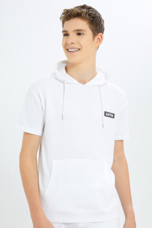 Redtag-Boys-White-S/S-Lounge-Wear-Hoody-Sweatshirt-BSR-Sweatshirts,-Category:Sweatshirts,-Colour:White,-Deals:New-In,-Dept:Boys,-Filter:Senior-Boys-(8-to-14-Yrs),-New-In-BSR-APL,-Non-Sale,-S23B,-Section:Boys-(0-to-14Yrs)-Senior-Boys-9 to 14 Years