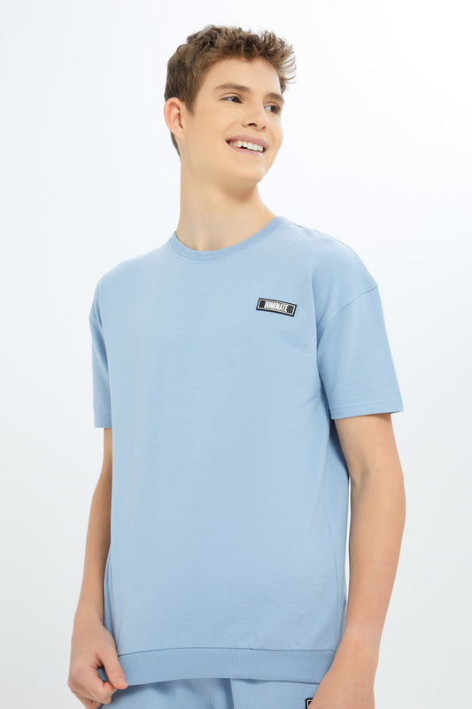 Redtag-Boys-Lt-Blue-S/S-Lounge-Wear-Crewneck-Sweatshirt-BSR-Sweatshirts,-Category:Sweatshirts,-Colour:Blue,-Deals:New-In,-Dept:Boys,-Filter:Senior-Boys-(8-to-14-Yrs),-New-In-BSR-APL,-Non-Sale,-S23B,-Section:Boys-(0-to-14Yrs)-Senior-Boys-9 to 14 Years