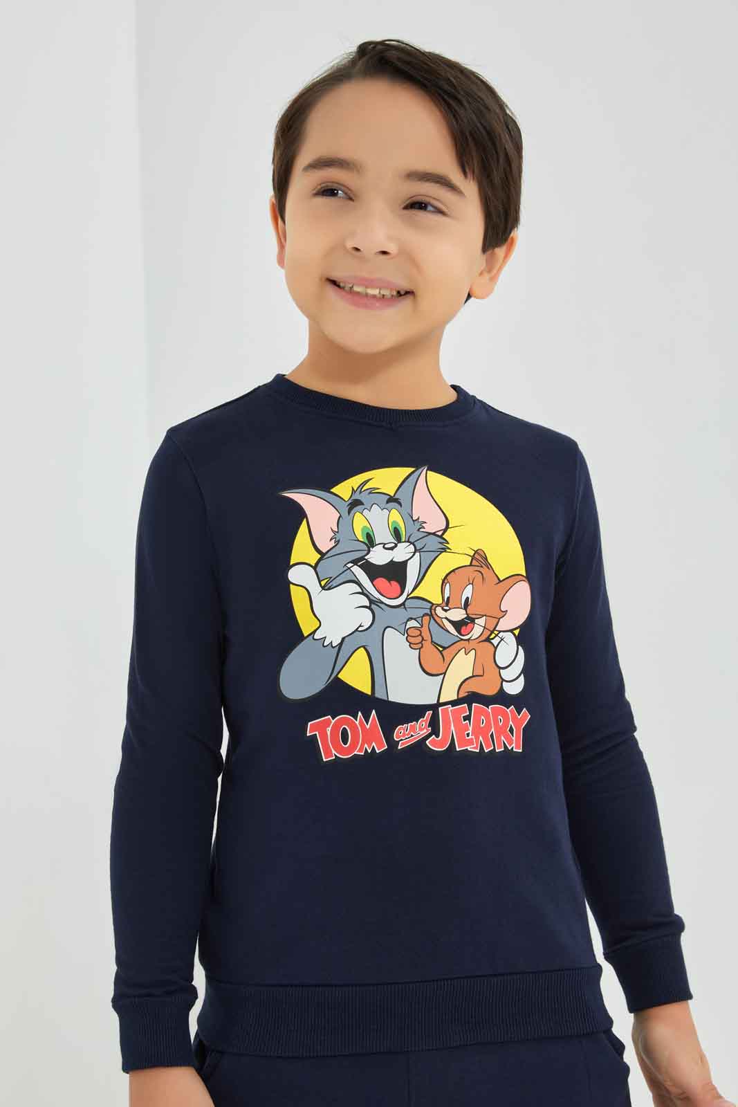 Redtag-Boys-Blue-Tom-And-Jerry-Crew-Neck-Sweatshirt-BOY-Sweatshirts,-Category:Sweatshirts,-CHA,-Colour:Blue,-Deals:New-In,-Dept:Boys,-Filter:Boys-(2-to-8-Yrs),-New-In-BOY-APL,-Non-Sale,-S23A,-Section:Boys-(0-to-14Yrs)-Boys-2 to 8 Years