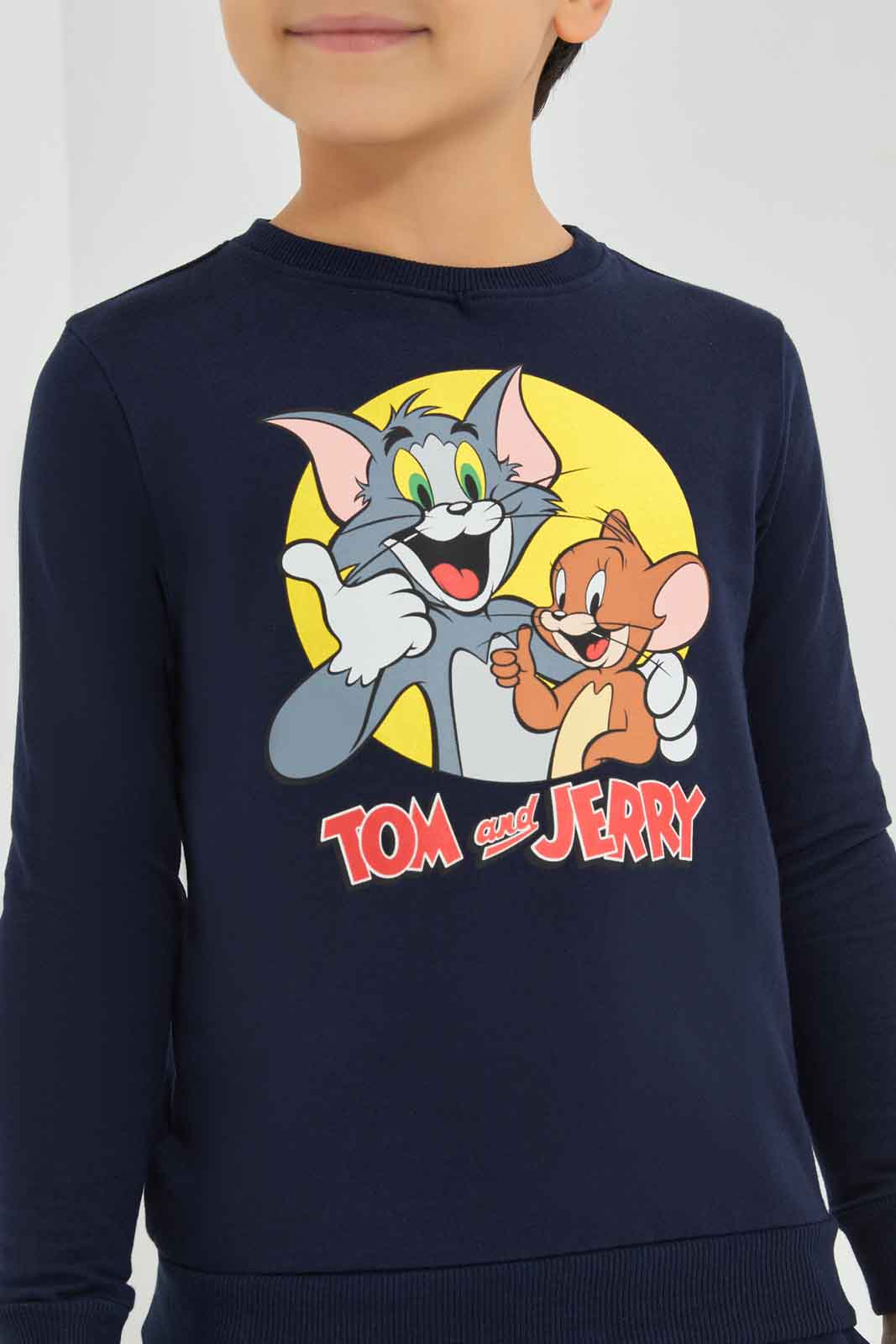 Redtag-Boys-Blue-Tom-And-Jerry-Crew-Neck-Sweatshirt-BOY-Sweatshirts,-Category:Sweatshirts,-CHA,-Colour:Blue,-Deals:New-In,-Dept:Boys,-Filter:Boys-(2-to-8-Yrs),-New-In-BOY-APL,-Non-Sale,-S23A,-Section:Boys-(0-to-14Yrs)-Boys-2 to 8 Years