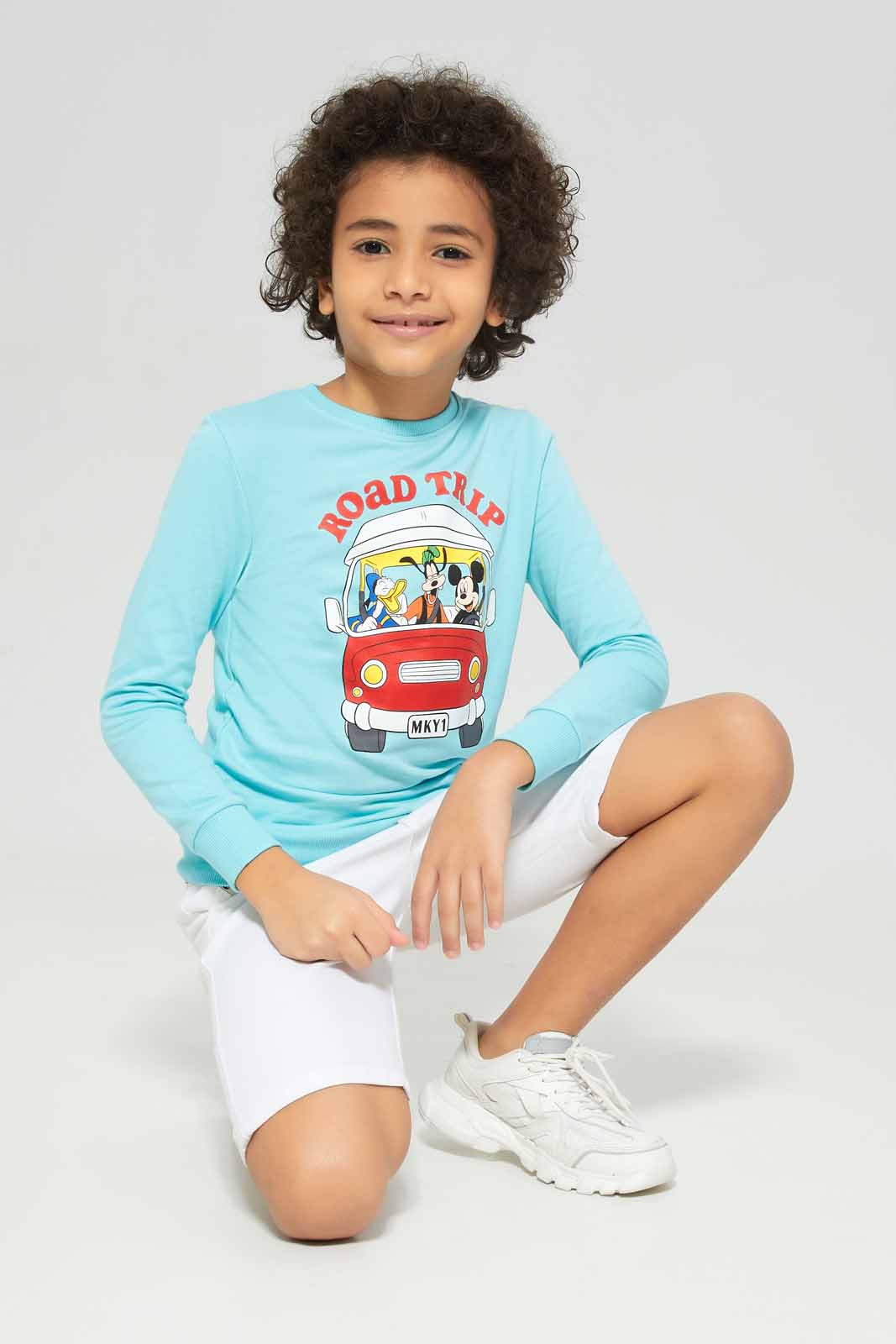 Redtag-Boys-Pale-Blue-Micky-Crew-Neck-Sweatshirt-BOY-Sweatshirts,-Category:Sweatshirts,-CHA,-Colour:Blue,-Deals:New-In,-Dept:Boys,-Filter:Boys-(2-to-8-Yrs),-New-In-BOY-APL,-Non-Sale,-S23A,-Section:Boys-(0-to-14Yrs)-Boys-2 to 8 Years