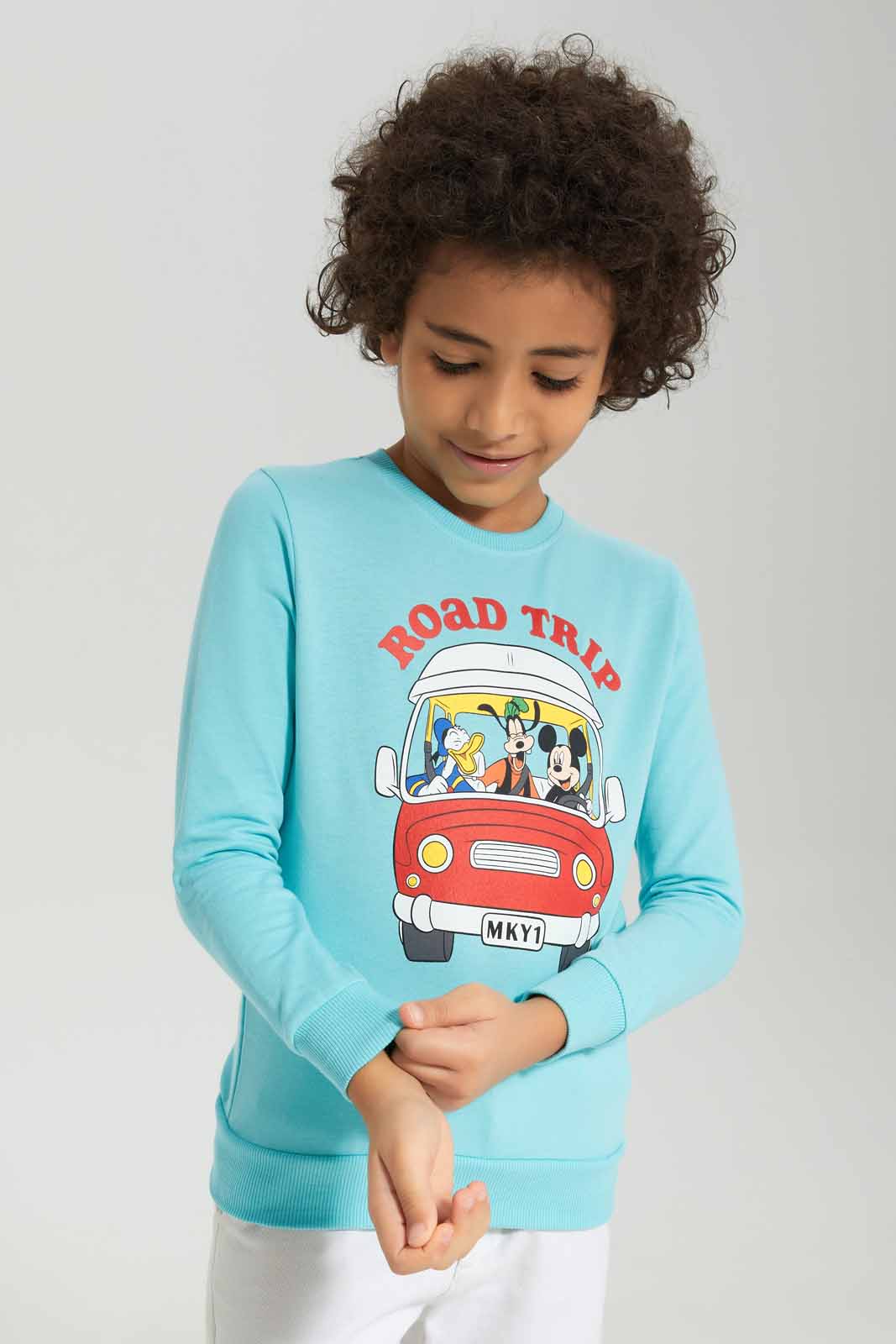 Redtag-Boys-Pale-Blue-Micky-Crew-Neck-Sweatshirt-BOY-Sweatshirts,-Category:Sweatshirts,-CHA,-Colour:Blue,-Deals:New-In,-Dept:Boys,-Filter:Boys-(2-to-8-Yrs),-New-In-BOY-APL,-Non-Sale,-S23A,-Section:Boys-(0-to-14Yrs)-Boys-2 to 8 Years