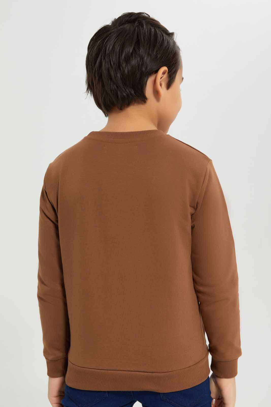 Redtag-Boys-Brown-Truck-Print-Crew-Neck-Sweatshirt-BOY-Sweatshirts,-Category:Sweatshirts,-Colour:Brown,-Deals:New-In,-Dept:Boys,-Filter:Boys-(2-to-8-Yrs),-New-In-BOY-APL,-Non-Sale,-S23A,-Section:Boys-(0-to-14Yrs),-TBL-Boys-2 to 8 Years