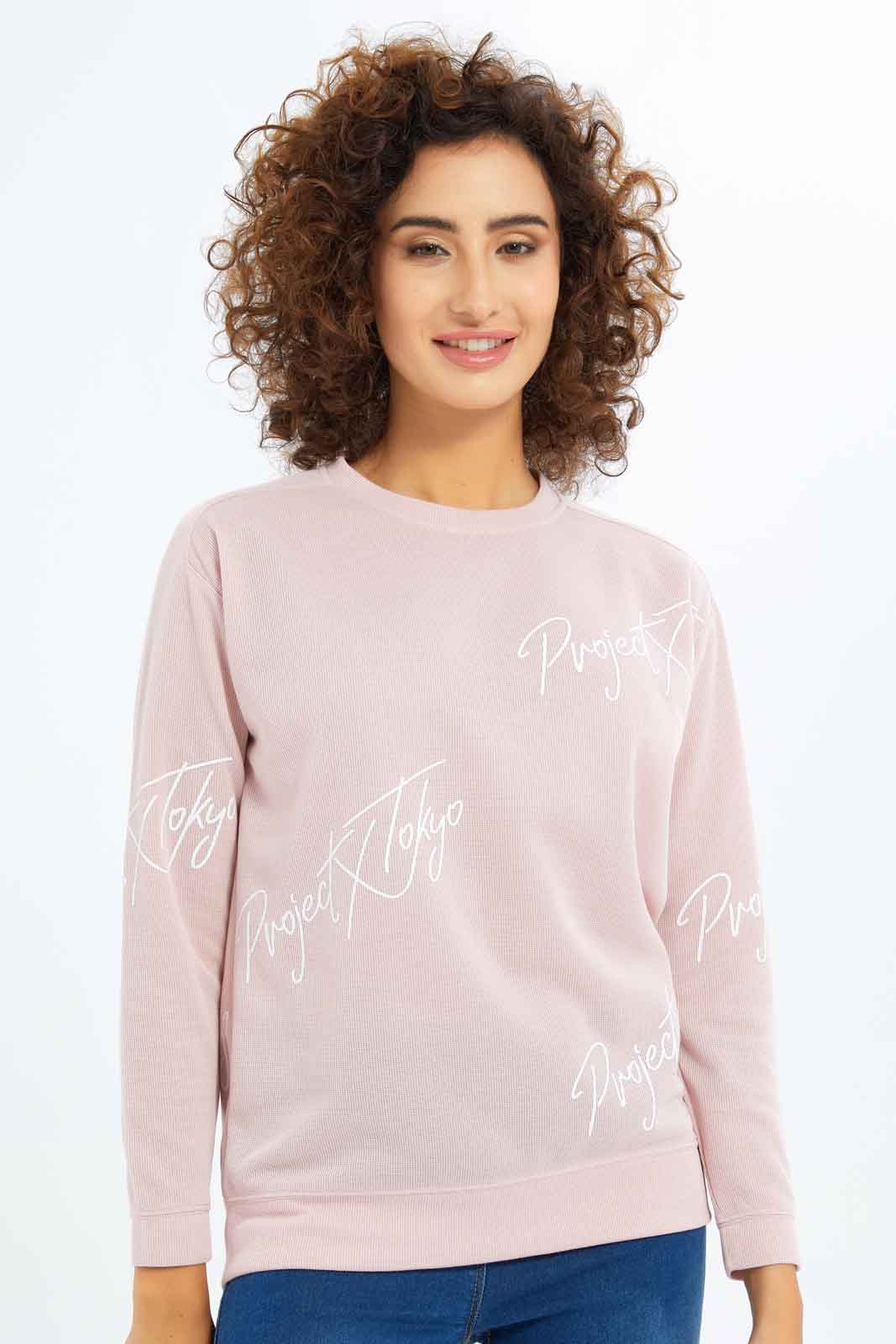 Redtag-Women-Pink-Alover-Printed-Long-Sleeve-T-Shirt-Category:T-Shirts,-Colour:Apricot,-Deals:New-In,-Dept:Ladieswear,-Filter:Women's-Clothing,-New-In-Women-APL,-Non-Sale,-S23A,-Section:Women,-Women-T-Shirts-Women's-