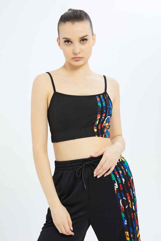 Redtag-Women-Black-Strappy-Sports-Bra-With-Placement-Print-Category:T-Shirts,-Colour:Black,-Deals:New-In,-Dept:Ladieswear,-Filter:Women's-Clothing,-New-In-Women-APL,-Non-Sale,-S23A,-Section:Women,-Women-T-Shirts-Women's-