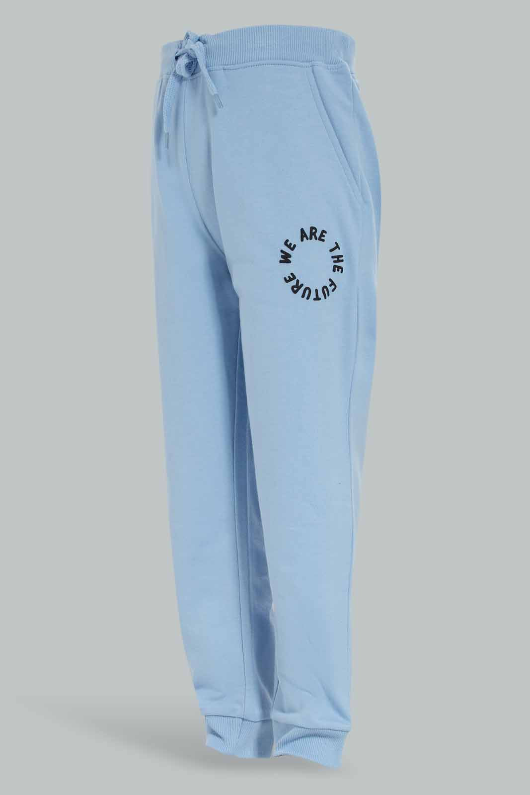 Redtag-Boys--Blue-Jogpant-With-Print-BOY-Joggers,-Category:Joggers,-Colour:Blue,-Deals:New-In,-Dept:Boys,-Filter:Boys-(2-to-8-Yrs),-New-In-BOY-APL,-Non-Sale,-S23A,-Section:Boys-(0-to-14Yrs),-TBL-Boys-2 to 8 Years