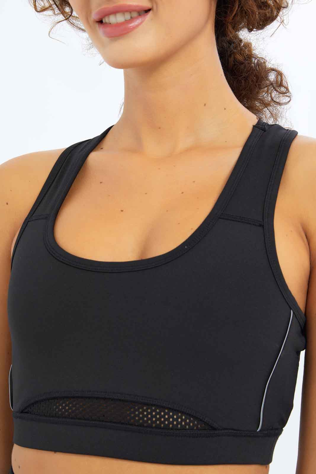 Redtag-Women-Black-Sports-Bra-With-Reflection-Detaling-Category:T-Shirts,-Colour:Black,-Deals:New-In,-Dept:Ladieswear,-Filter:Women's-Clothing,-New-In-Women-APL,-Non-Sale,-S23A,-Section:Women,-Women-T-Shirts-Women's-