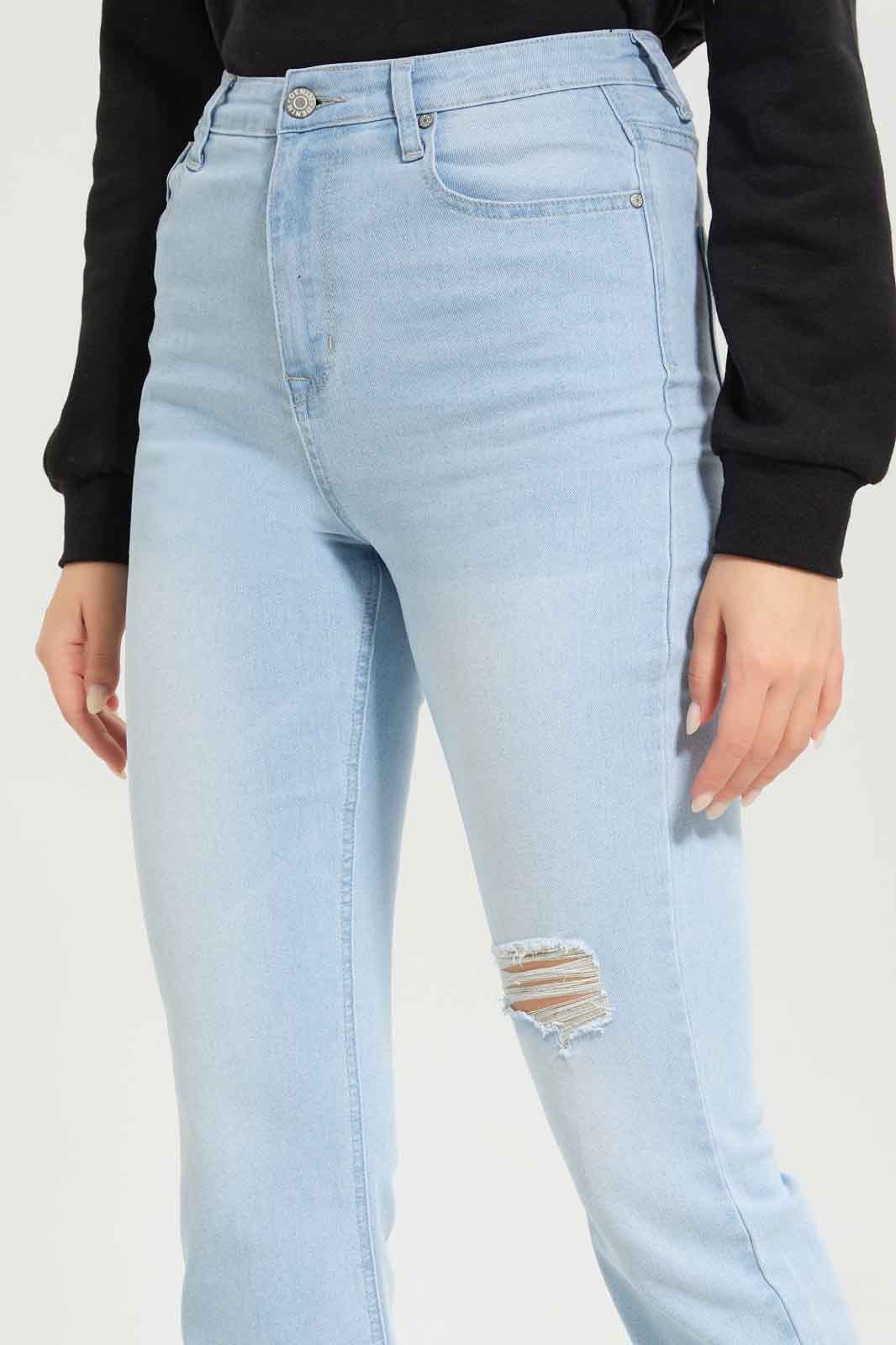 Redtag-Women-Light-Wash-Flared-Jeans-Category:Jeans,-Colour:Light-Wash,-Deals:New-In,-Dept:Ladieswear,-Filter:Women's-Clothing,-FIT-WALL-(FTW),-New-In-Women-APL,-Non-Sale,-S23A,-Section:Women,-Women-Jeans-Women's-
