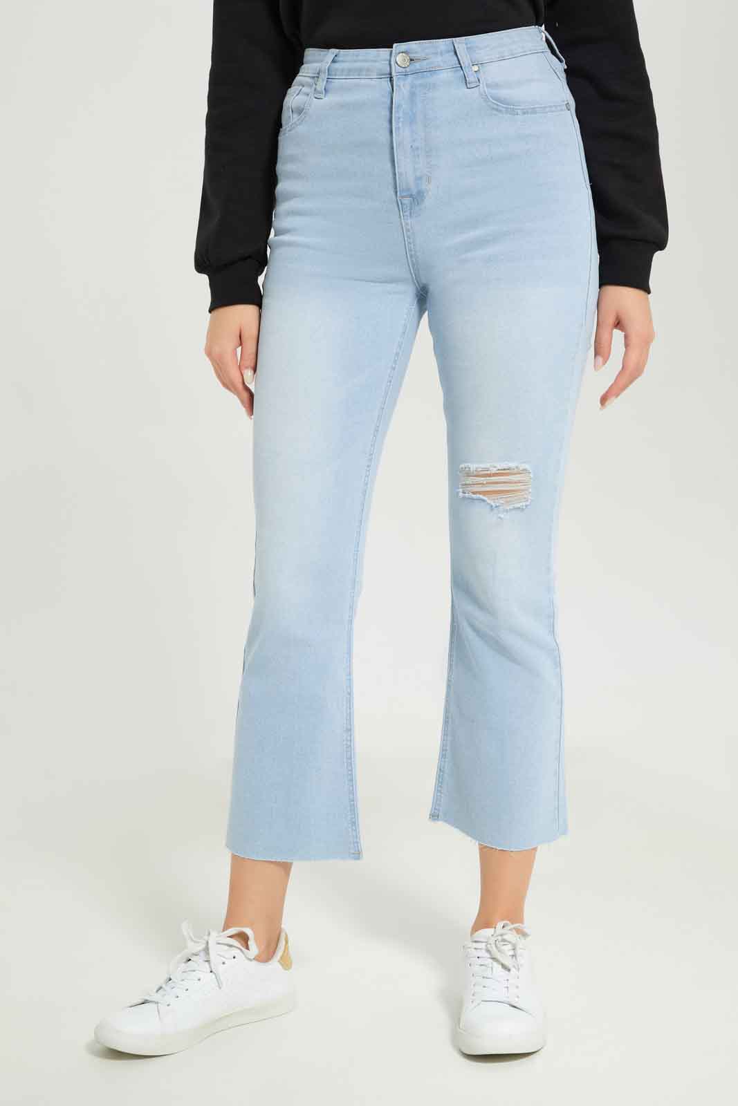 Redtag-Women-Light-Wash-Flared-Jeans-Category:Jeans,-Colour:Light-Wash,-Deals:New-In,-Dept:Ladieswear,-Filter:Women's-Clothing,-FIT-WALL-(FTW),-New-In-Women-APL,-Non-Sale,-S23A,-Section:Women,-Women-Jeans-Women's-