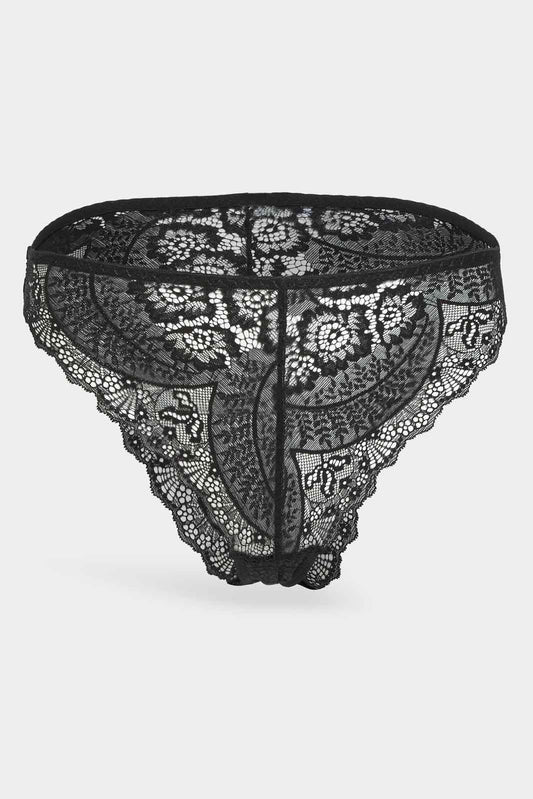 Redtag-Women-Core-Lace-High-Leg-Black-Category:Briefs,-Colour:Black,-Deals:New-In,-Dept:Ladieswear,-Filter:Women's-Clothing,-New-In-Women-APL,-Non-Sale,-S23A,-Section:Women,-Women-Briefs--