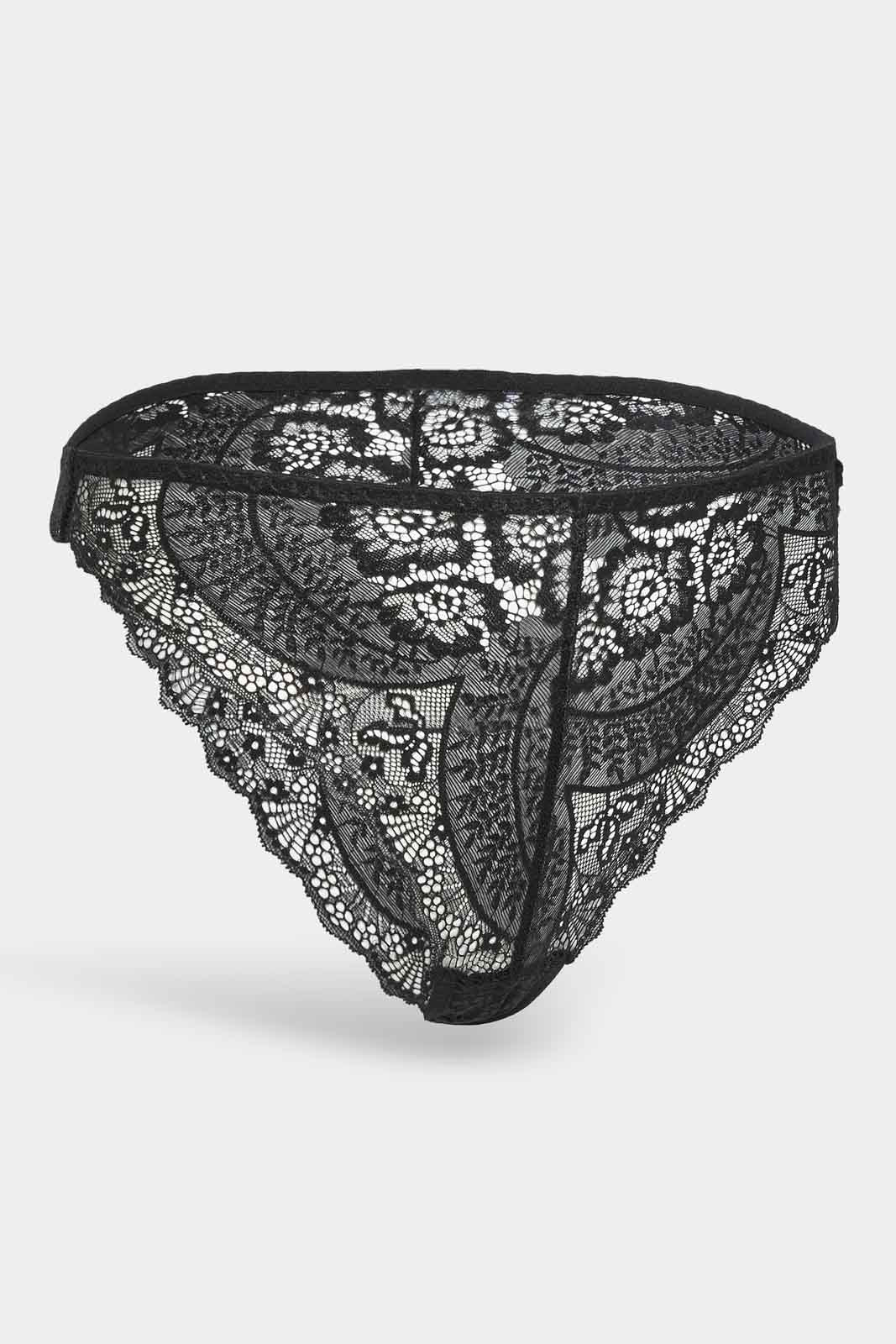 Redtag-Women-Core-Lace-High-Leg-Black-Category:Briefs,-Colour:Black,-Deals:New-In,-Dept:Ladieswear,-Filter:Women's-Clothing,-New-In-Women-APL,-Non-Sale,-S23A,-Section:Women,-Women-Briefs--