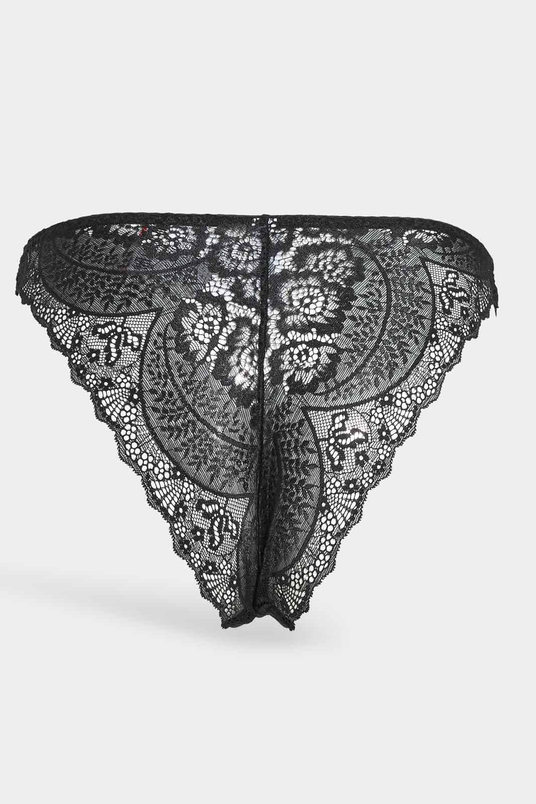 Redtag-Women-Core-Lace-High-Leg-Black-Category:Briefs,-Colour:Black,-Deals:New-In,-Dept:Ladieswear,-Filter:Women's-Clothing,-New-In-Women-APL,-Non-Sale,-S23A,-Section:Women,-Women-Briefs--