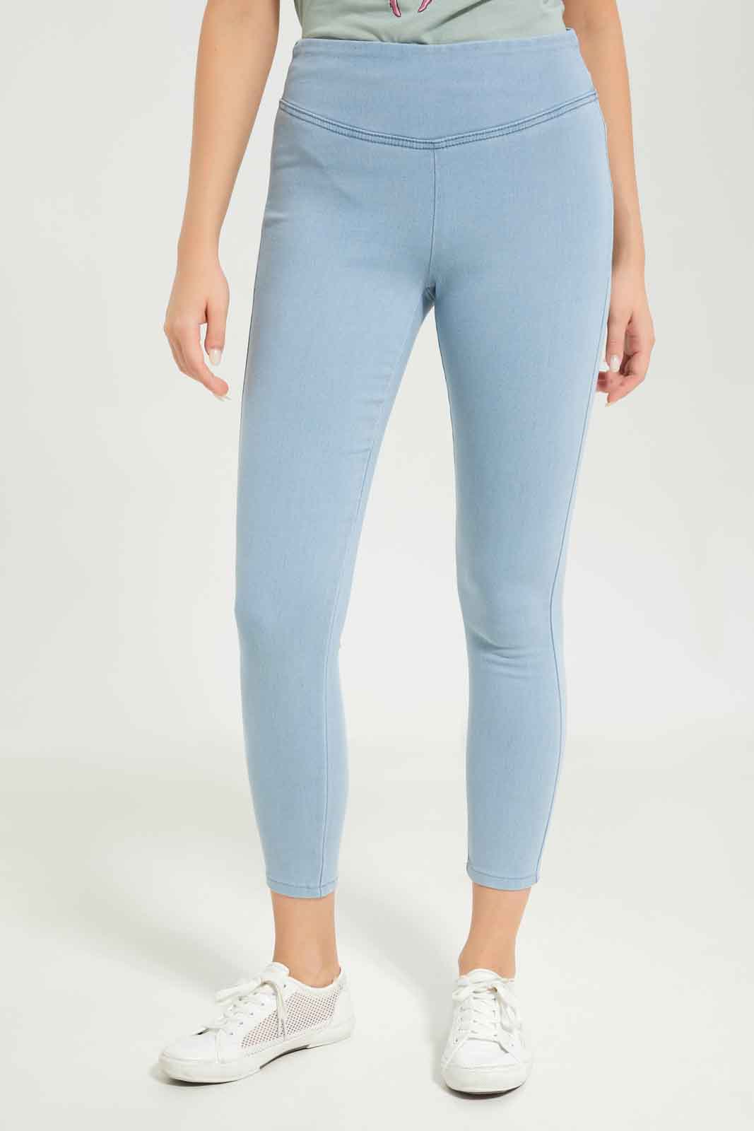Redtag-Women-Light-Wash-Pleated-Jegging-Category:Jeggings,-Colour:Light-Wash,-Deals:New-In,-Dept:Ladieswear,-Filter:Women's-Clothing,-FIT-WALL-(FTW),-New-In-Women-APL,-Non-Sale,-S23A,-Section:Women,-Women-Jeggings-Women's-
