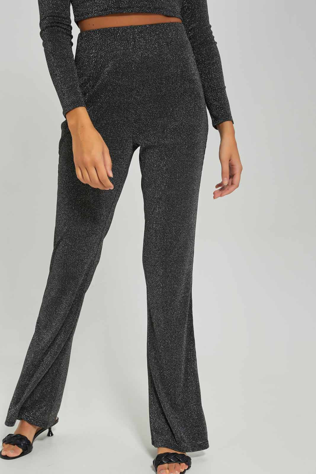 Redtag-Women-Lurex-Flare-Trouser-Category:Trousers,-Colour:Black,-Deals:New-In,-Dept:Ladieswear,-FF,-Filter:Women's-Clothing,-New-In-Women-APL,-Non-Sale,-S23A,-Section:Women,-Women-Trousers-Women's-
