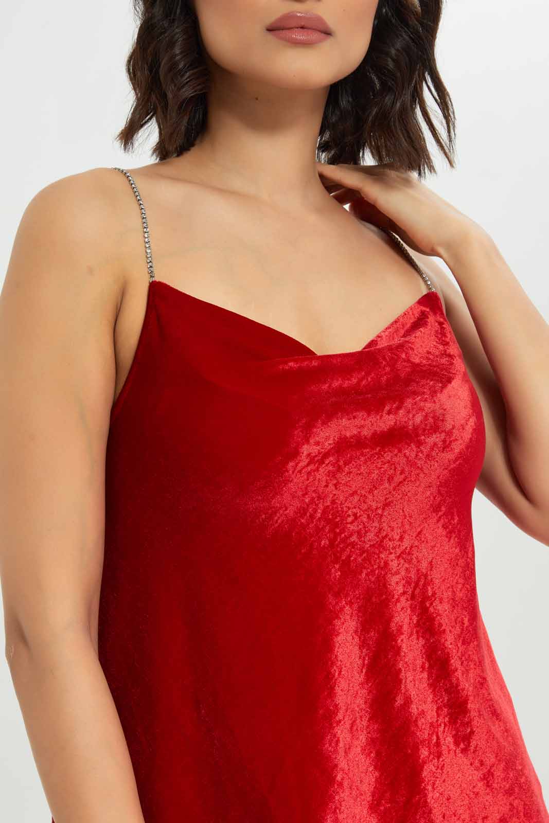 Redtag-Women-Diamante-Strap-Velour-Cami-Category:Tops,-Colour:Red,-Deals:New-In,-Dept:Ladieswear,-FF,-Filter:Women's-Clothing,-New-In-Women-APL,-Non-Sale,-S23A,-Section:Women,-Women-Tops-Women's-