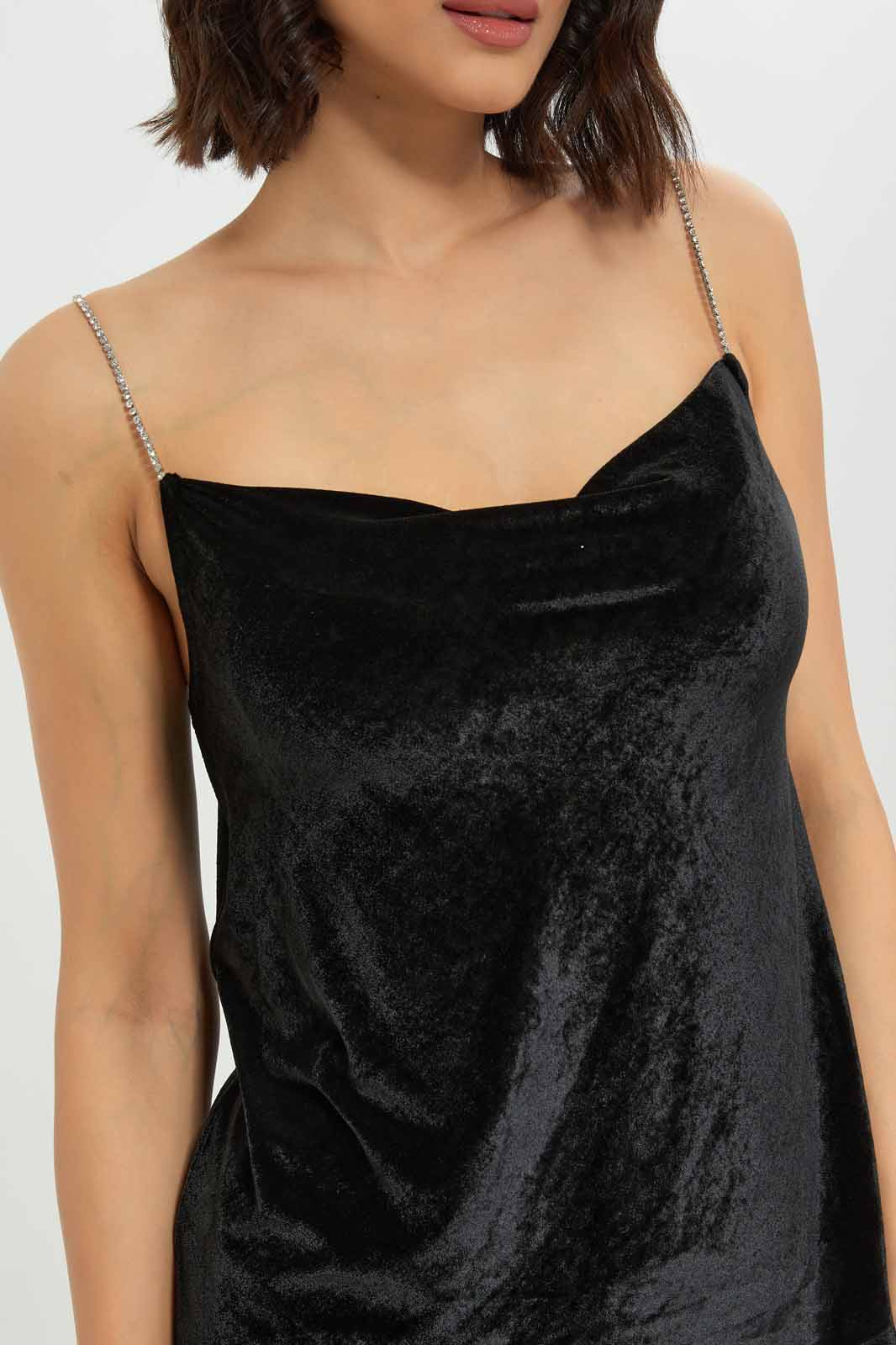 Redtag-Women-Diamante-Strap-Velour-Cami-Category:Tops,-Colour:Black,-Deals:New-In,-Dept:Ladieswear,-FF,-Filter:Women's-Clothing,-New-In-Women-APL,-Non-Sale,-S23A,-Section:Women,-Women-Tops-Women's-