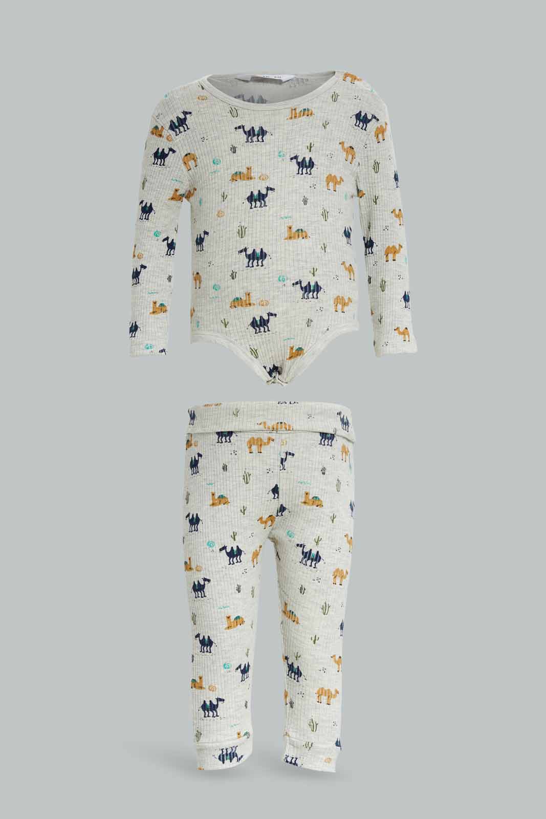 Redtag-Boys-Grey-1-Piece-Bodysuit-+-1-Pyjama-Pants---Set-Category:Sleepsuits,-Colour:Apricot,-Deals:New-In,-Dept:New-Born,-Filter:Baby-(0-to-12-Mths),-NBB-Sleepsuits,-New-In-NBB-APL,-Non-Sale,-S23A,-Section:Boys-(0-to-14Yrs)-Baby-