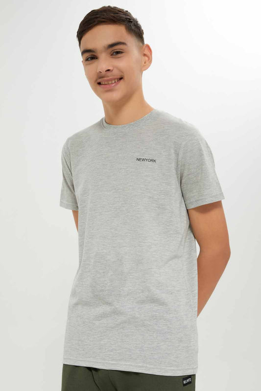 Redtag-Boys-Black/Grey-Mel-2-Pc-Pack-Short-Sleeve-Tshirt-BSR-T-Shirts,-Category:T-Shirts,-Colour:Assorted,-Deals:New-In,-Dept:Boys,-Filter:Senior-Boys-(8-to-14-Yrs),-New-In-BSR-APL,-Non-Sale,-S23A,-Section:Boys-(0-to-14Yrs)-Senior-Boys-9 to 14 Years