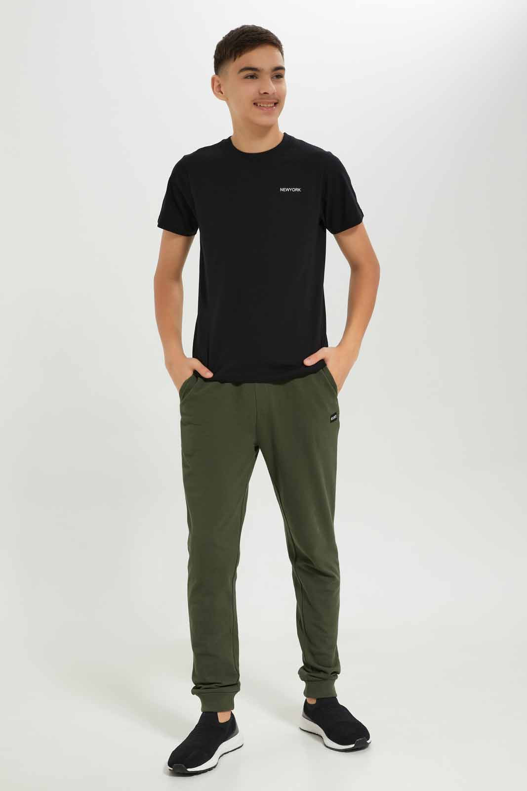 Redtag-Boys-Black/Grey-Mel-2-Pc-Pack-Short-Sleeve-Tshirt-BSR-T-Shirts,-Category:T-Shirts,-Colour:Assorted,-Deals:New-In,-Dept:Boys,-Filter:Senior-Boys-(8-to-14-Yrs),-New-In-BSR-APL,-Non-Sale,-S23A,-Section:Boys-(0-to-14Yrs)-Senior-Boys-9 to 14 Years