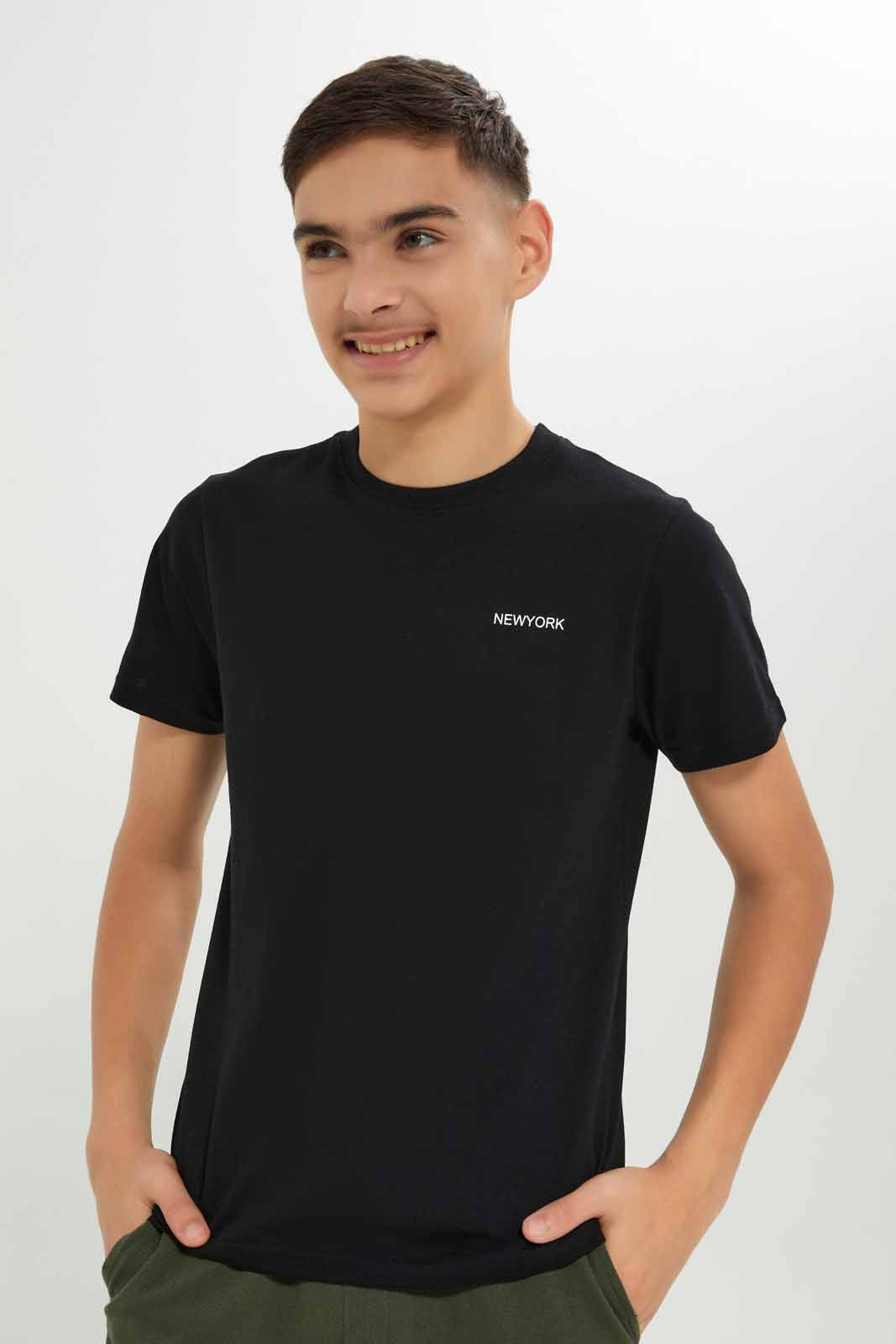 Redtag-Boys-Black/Grey-Mel-2-Pc-Pack-Short-Sleeve-Tshirt-BSR-T-Shirts,-Category:T-Shirts,-Colour:Assorted,-Deals:New-In,-Dept:Boys,-Filter:Senior-Boys-(8-to-14-Yrs),-New-In-BSR-APL,-Non-Sale,-S23A,-Section:Boys-(0-to-14Yrs)-Senior-Boys-9 to 14 Years