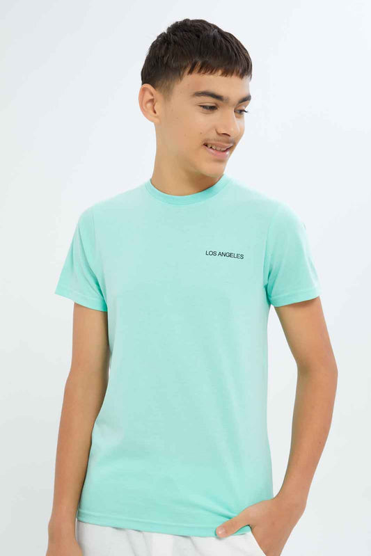 Redtag-Boys-Black/Mint-2-Pc-Pack-Short-Sleeve-Tshirt-BSR-T-Shirts,-Category:T-Shirts,-Colour:Assorted,-Deals:New-In,-Dept:Boys,-Filter:Senior-Boys-(8-to-14-Yrs),-New-In-BSR-APL,-Non-Sale,-S23A,-Section:Boys-(0-to-14Yrs)-Senior-Boys-9 to 14 Years