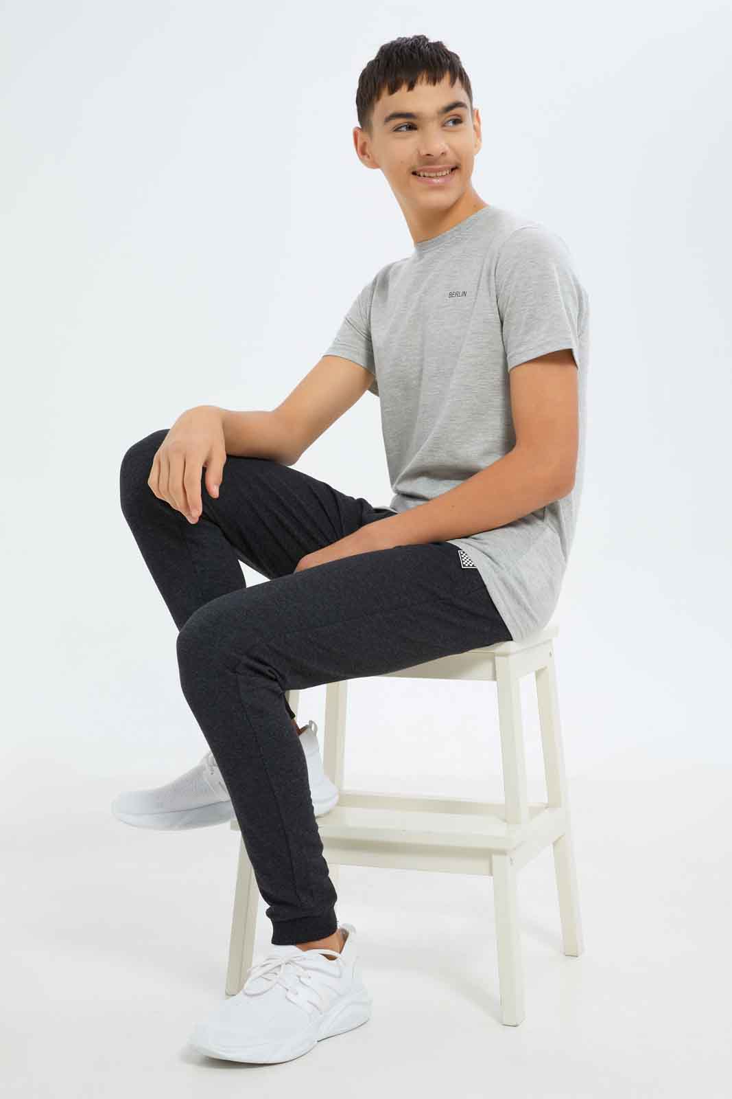 Redtag-Boys-Greymel/-Blue-Mel-2-Pc-Pack-Short-Sleeve-Tshirt-BSR-T-Shirts,-Category:T-Shirts,-Colour:Assorted,-Deals:New-In,-Dept:Boys,-Filter:Senior-Boys-(8-to-14-Yrs),-New-In-BSR-APL,-Non-Sale,-S23A,-Section:Boys-(0-to-14Yrs)-Senior-Boys-9 to 14 Years