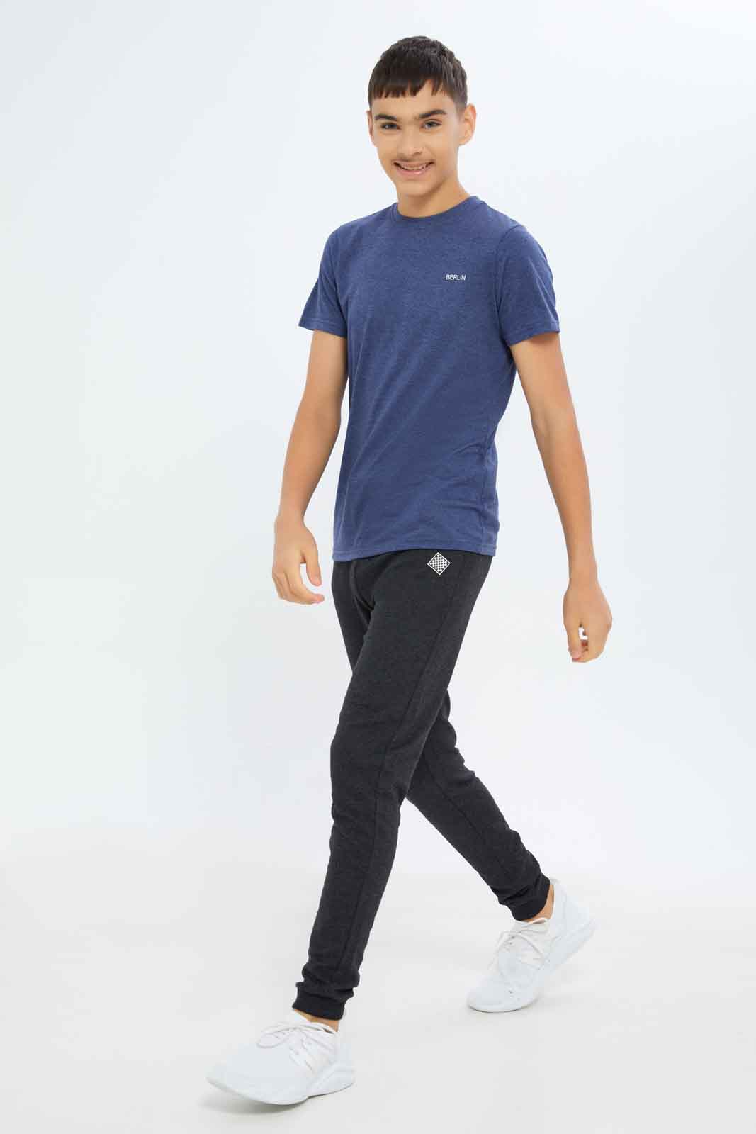 Redtag-Boys-Greymel/-Blue-Mel-2-Pc-Pack-Short-Sleeve-Tshirt-BSR-T-Shirts,-Category:T-Shirts,-Colour:Assorted,-Deals:New-In,-Dept:Boys,-Filter:Senior-Boys-(8-to-14-Yrs),-New-In-BSR-APL,-Non-Sale,-S23A,-Section:Boys-(0-to-14Yrs)-Senior-Boys-9 to 14 Years