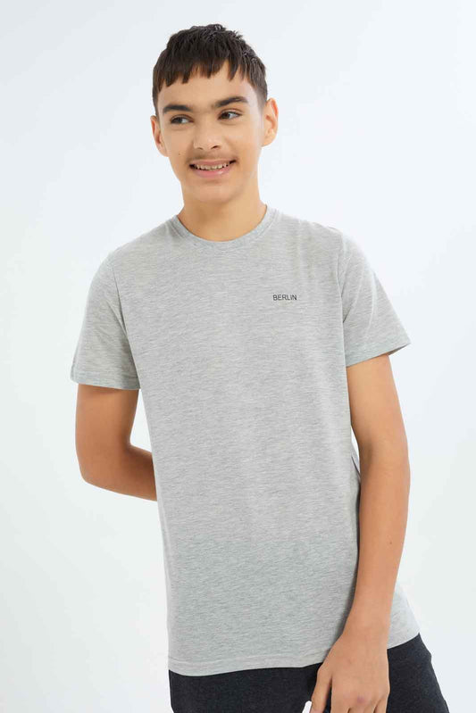 Redtag-Boys-Greymel/-Blue-Mel-2-Pc-Pack-Short-Sleeve-Tshirt-BSR-T-Shirts,-Category:T-Shirts,-Colour:Assorted,-Deals:New-In,-Dept:Boys,-Filter:Senior-Boys-(8-to-14-Yrs),-New-In-BSR-APL,-Non-Sale,-S23A,-Section:Boys-(0-to-14Yrs)-Senior-Boys-9 to 14 Years