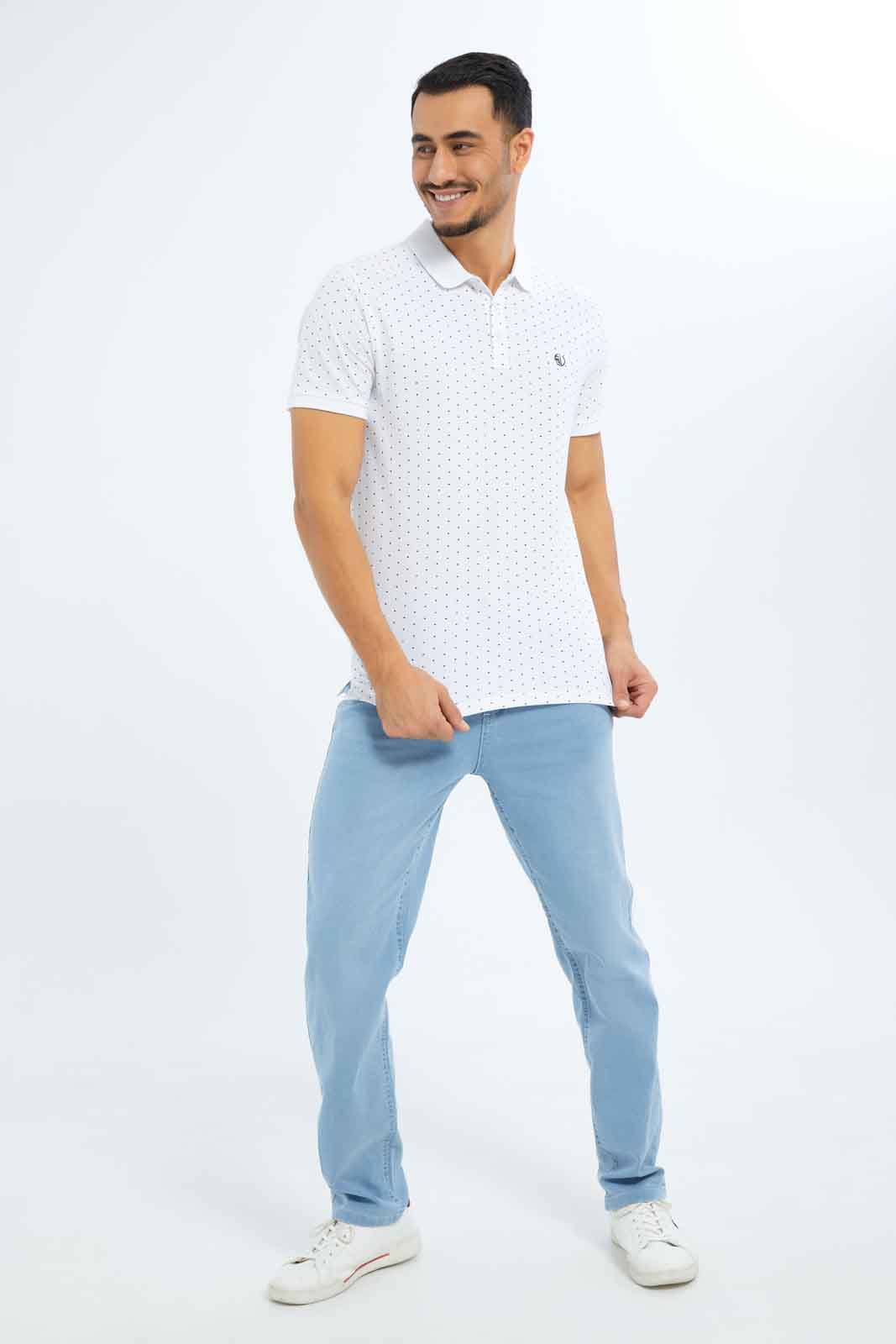 Redtag-Men-White-Aop-Polo-Shirt-With-Chest-Logo-Category:Polo-T-Shirts,-Colour:White,-Deals:New-In,-Dept:Menswear,-Filter:Men's-Clothing,-Men-Polo-T-Shirts,-New-In-Men-APL,-Non-Sale,-S23B,-Section:Men-Men's-