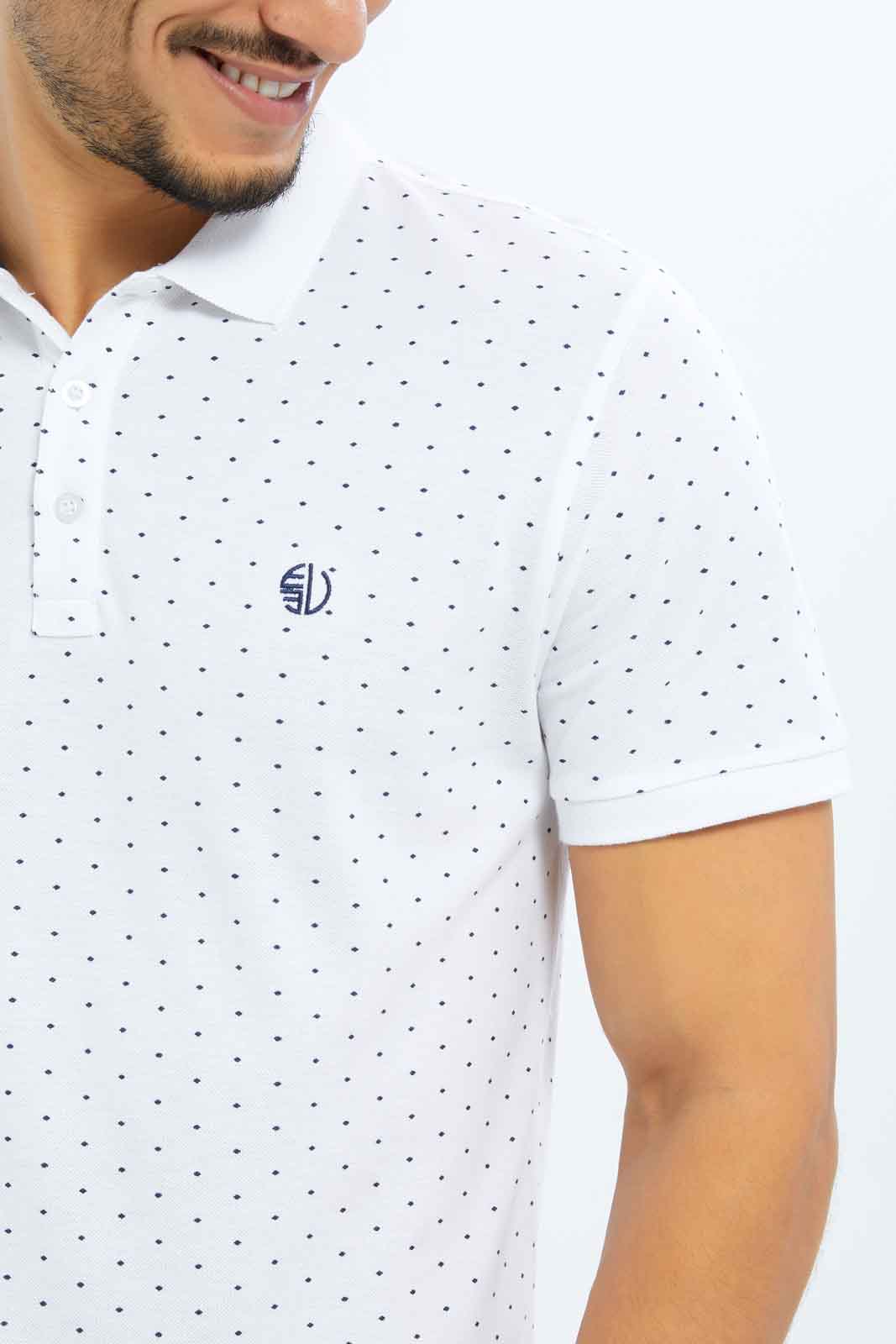 Redtag-Men-White-Aop-Polo-Shirt-With-Chest-Logo-Category:Polo-T-Shirts,-Colour:White,-Deals:New-In,-Dept:Menswear,-Filter:Men's-Clothing,-Men-Polo-T-Shirts,-New-In-Men-APL,-Non-Sale,-S23B,-Section:Men-Men's-