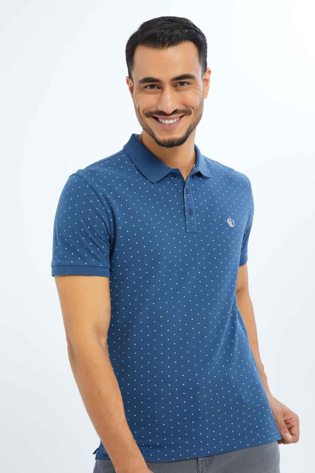 Redtag-Men-Blue-Aop-Polo-Shirt-With-Chest-Logo-Category:Polo-T-Shirts,-Colour:Blue,-Deals:New-In,-Dept:Menswear,-Filter:Men's-Clothing,-Men-Polo-T-Shirts,-New-In-Men-APL,-Non-Sale,-S23B,-Section:Men-Men's-