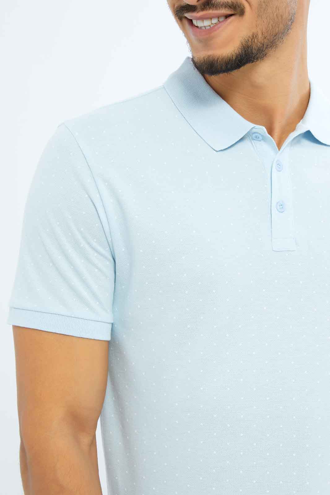 Redtag-Men-Sky-Blue-Aop-Polo-Shirt-With-Chest-Logo-Category:Polo-T-Shirts,-Colour:Sky-Blue,-Deals:New-In,-Dept:Menswear,-Filter:Men's-Clothing,-Men-Polo-T-Shirts,-New-In-Men-APL,-Non-Sale,-S23B,-Section:Men-Men's-